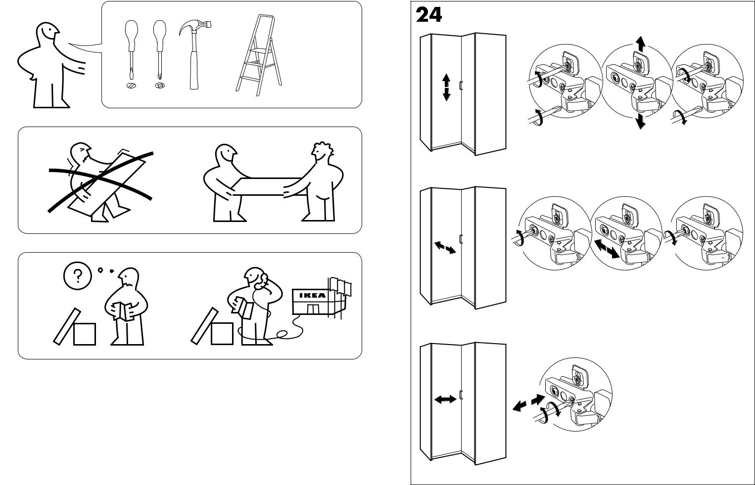 IKEA PAX ADD-ON CORNER UNIT 21X93 Assembly Instruction