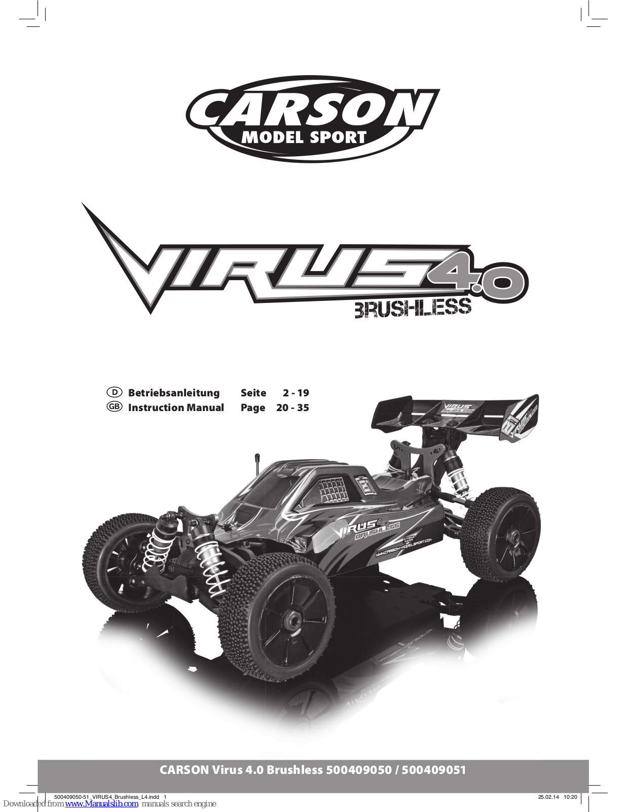 Carson Virus 4.0 Brushless Instruction Manual