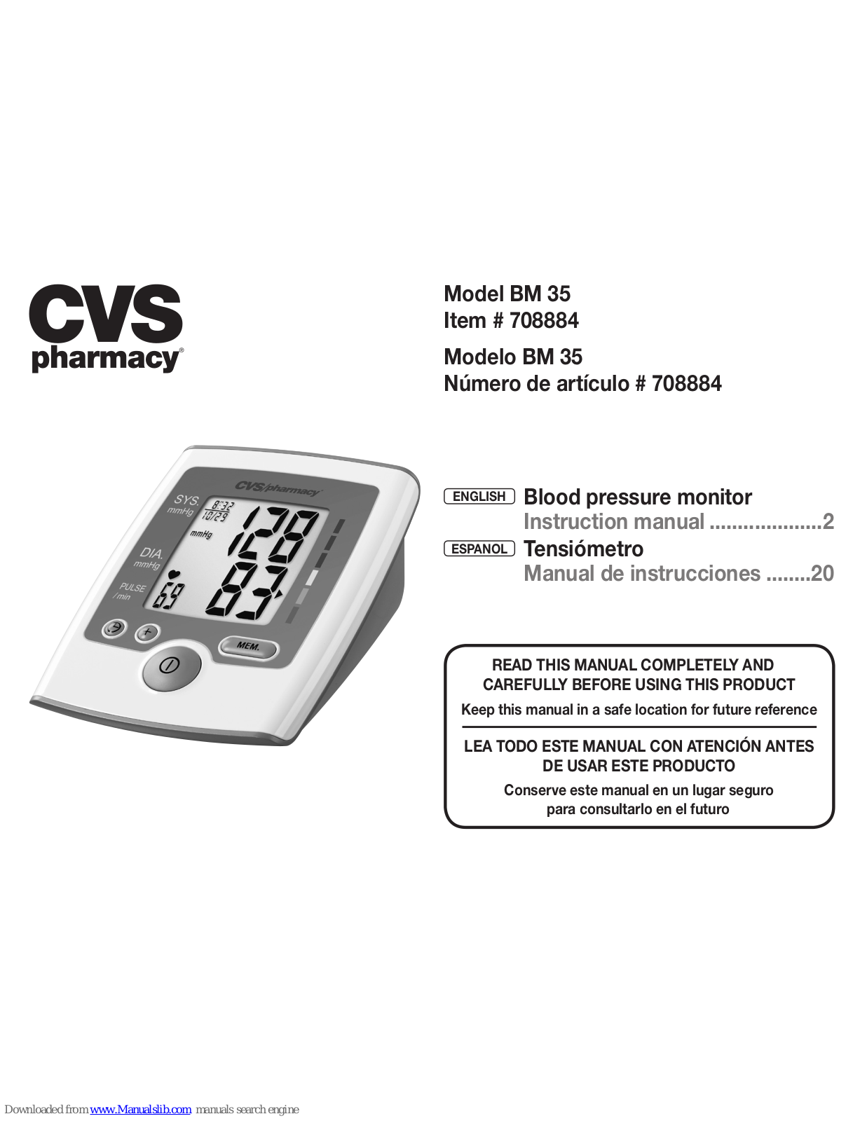 CVS BM 35 Instruction Manual
