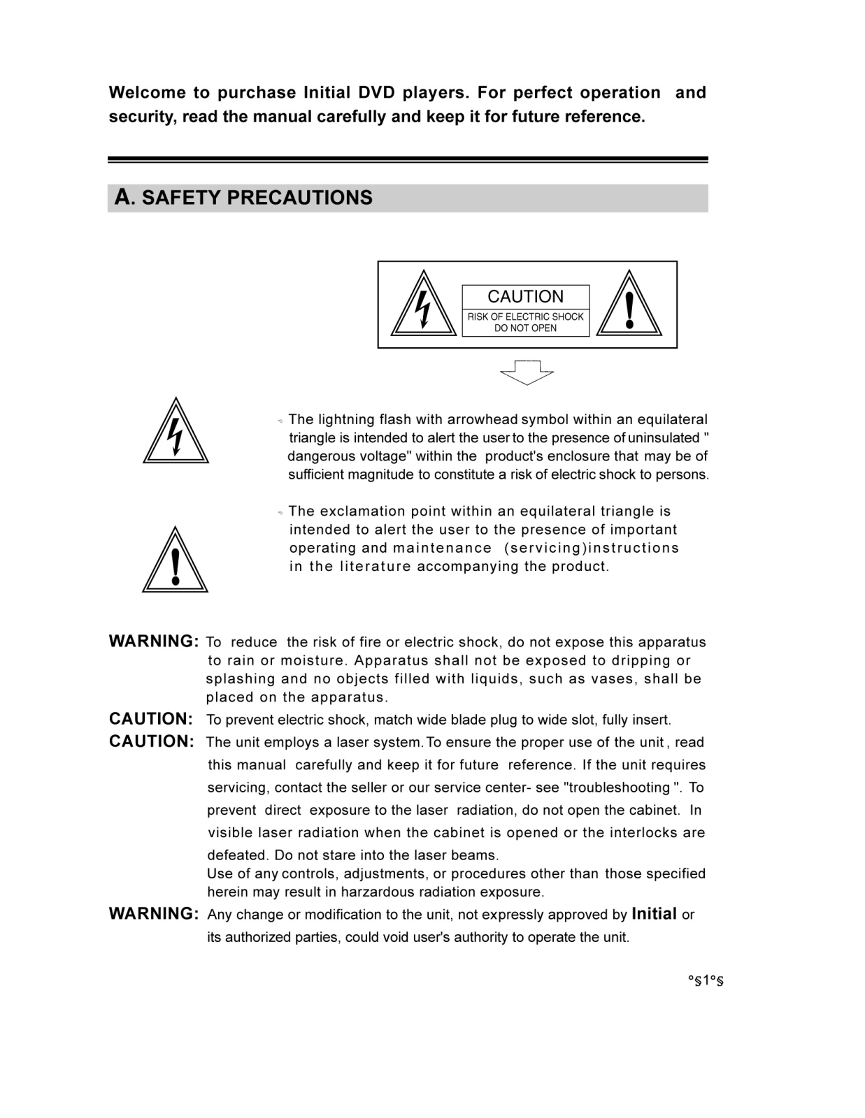 Initial CDS-160 Operating Manual