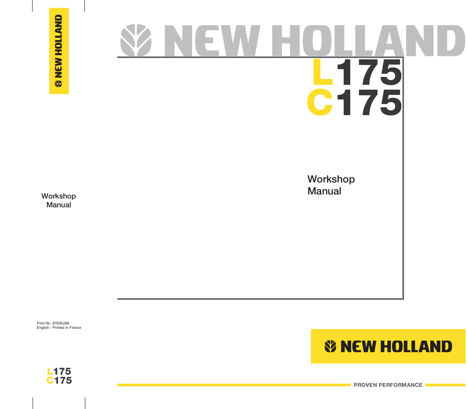 New Holland L175, C175 Workshop Manual