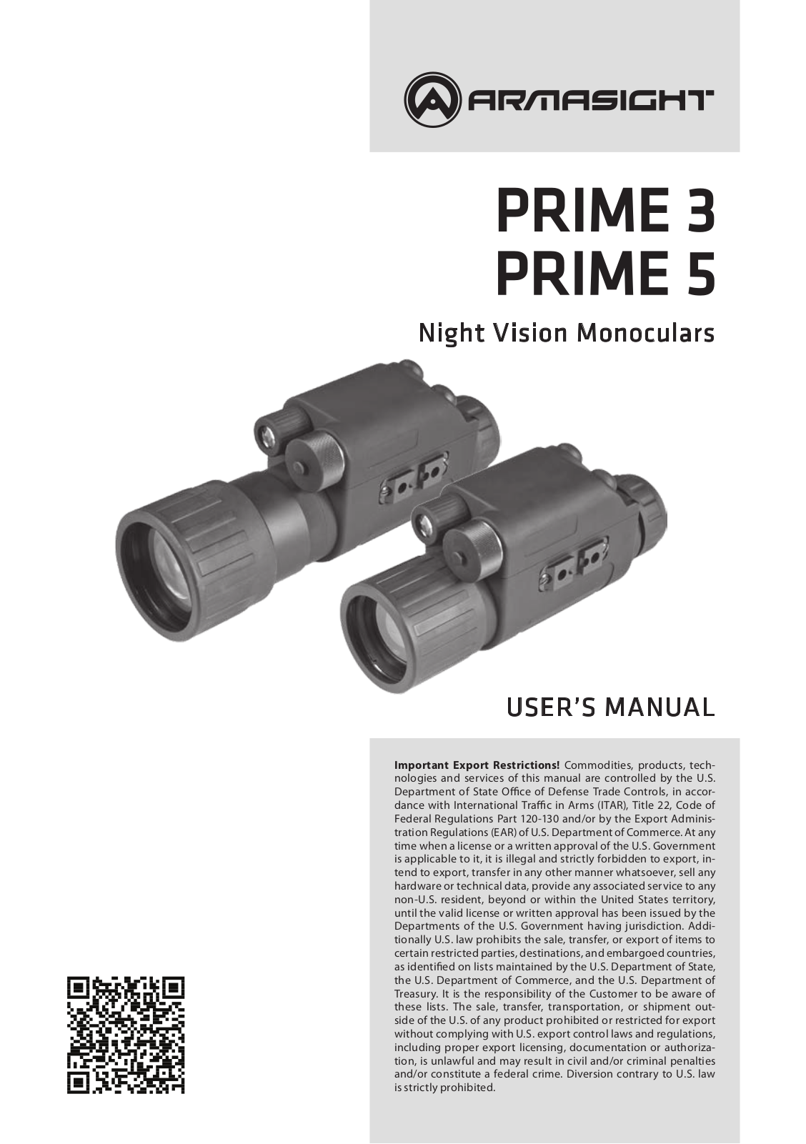 Armasight NKMPRIME0511I11 User Manual