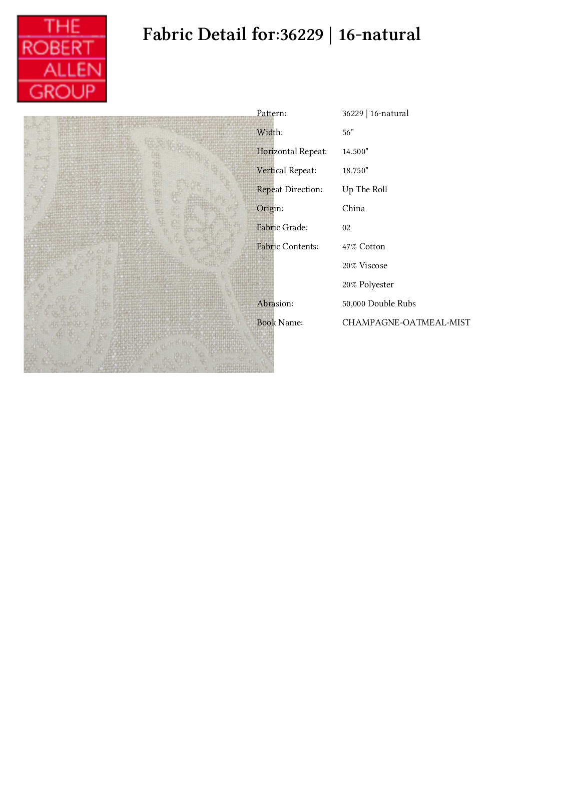 Duralee CRAL4465 Specifications - ManualMachine.com