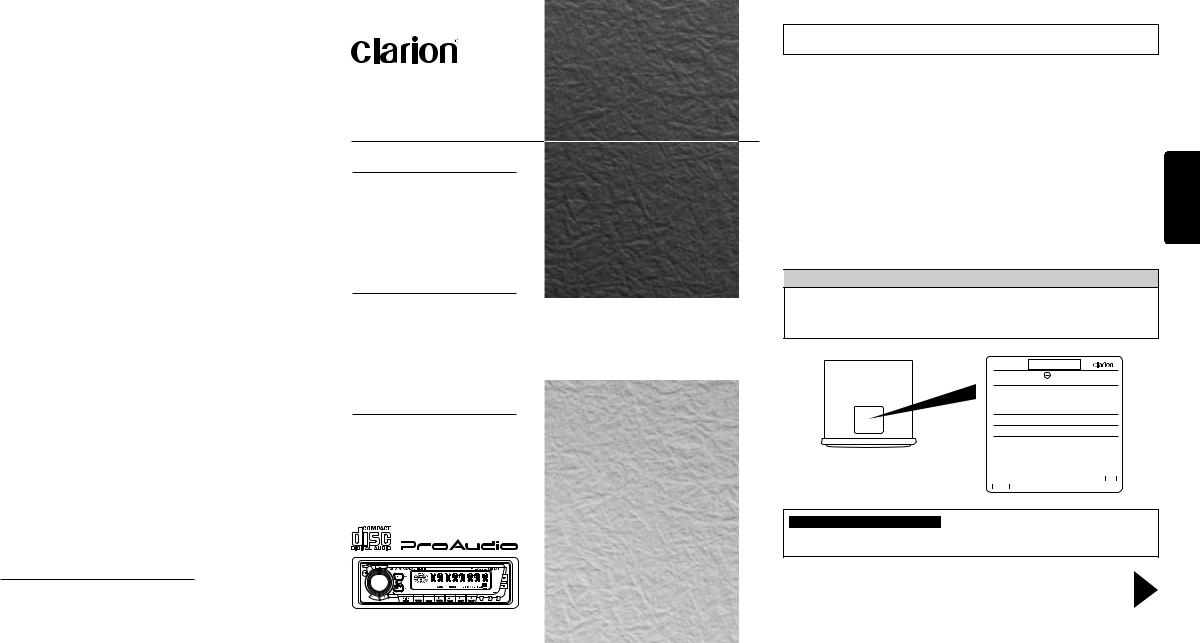 Clarion DB415 User Manual
