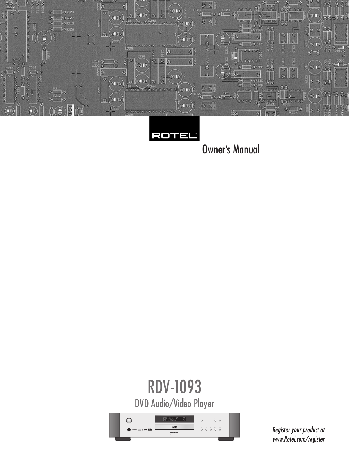 Rotel RDV-1093 User Manual