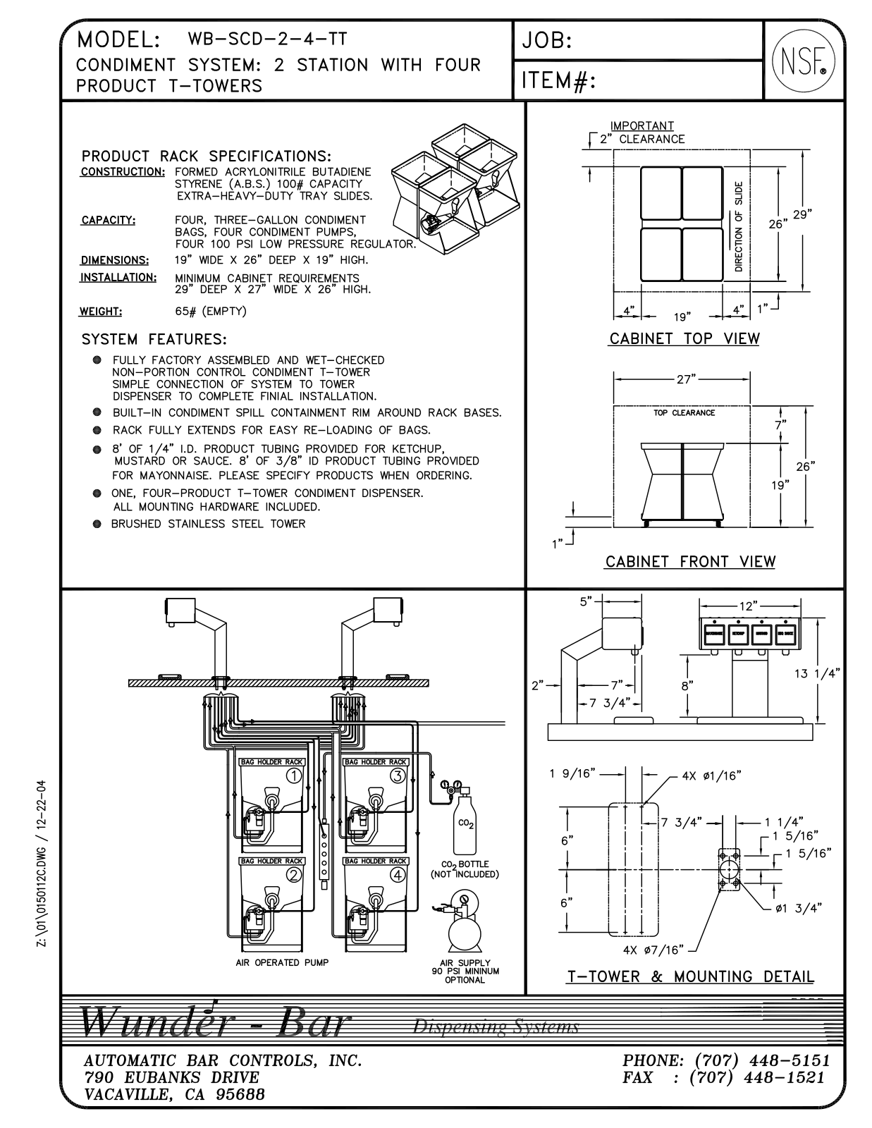 Wunder Bar WB-SCD-2-4-TT User Manual