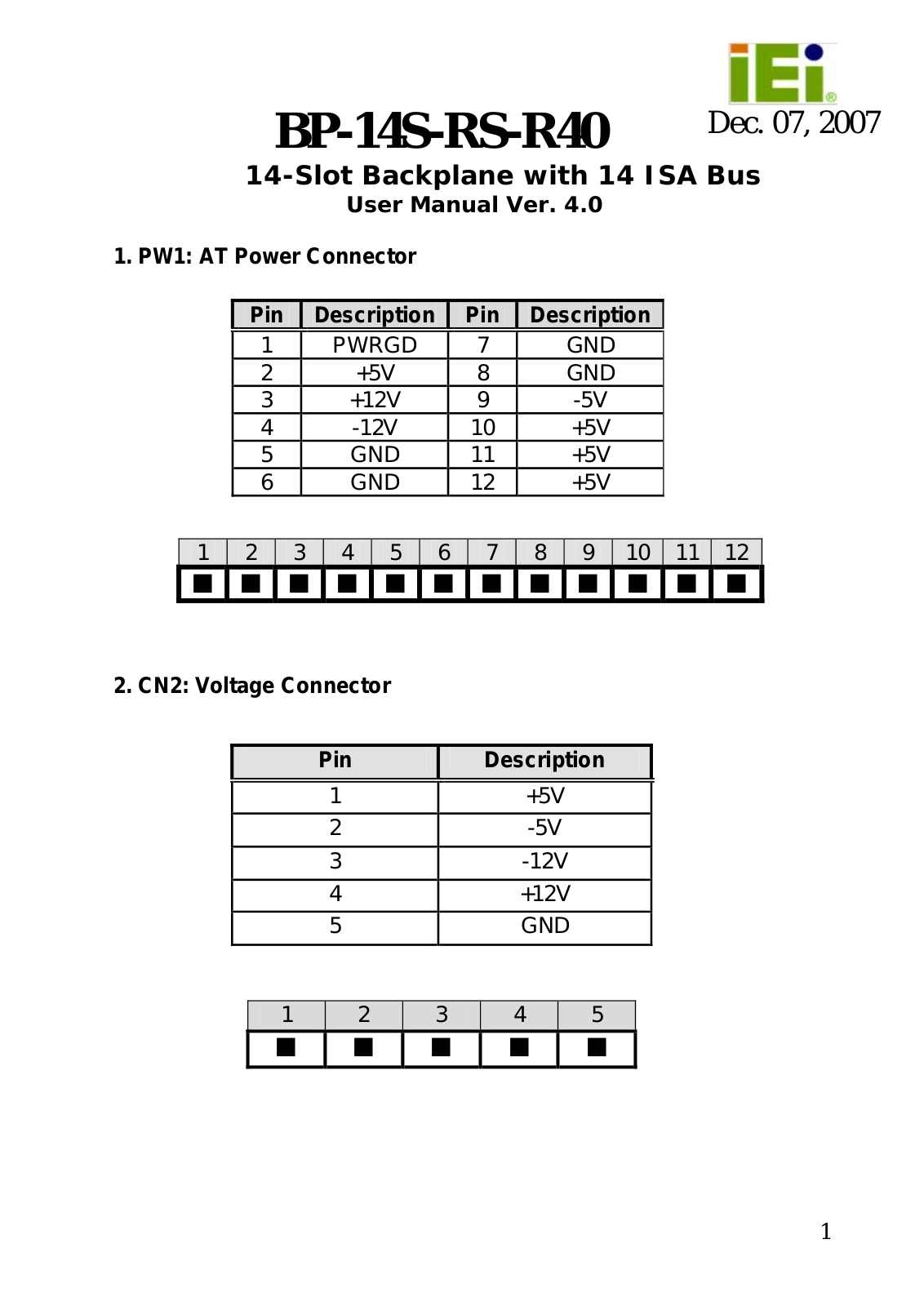 IEI Integration BP-14S-RS User Manual