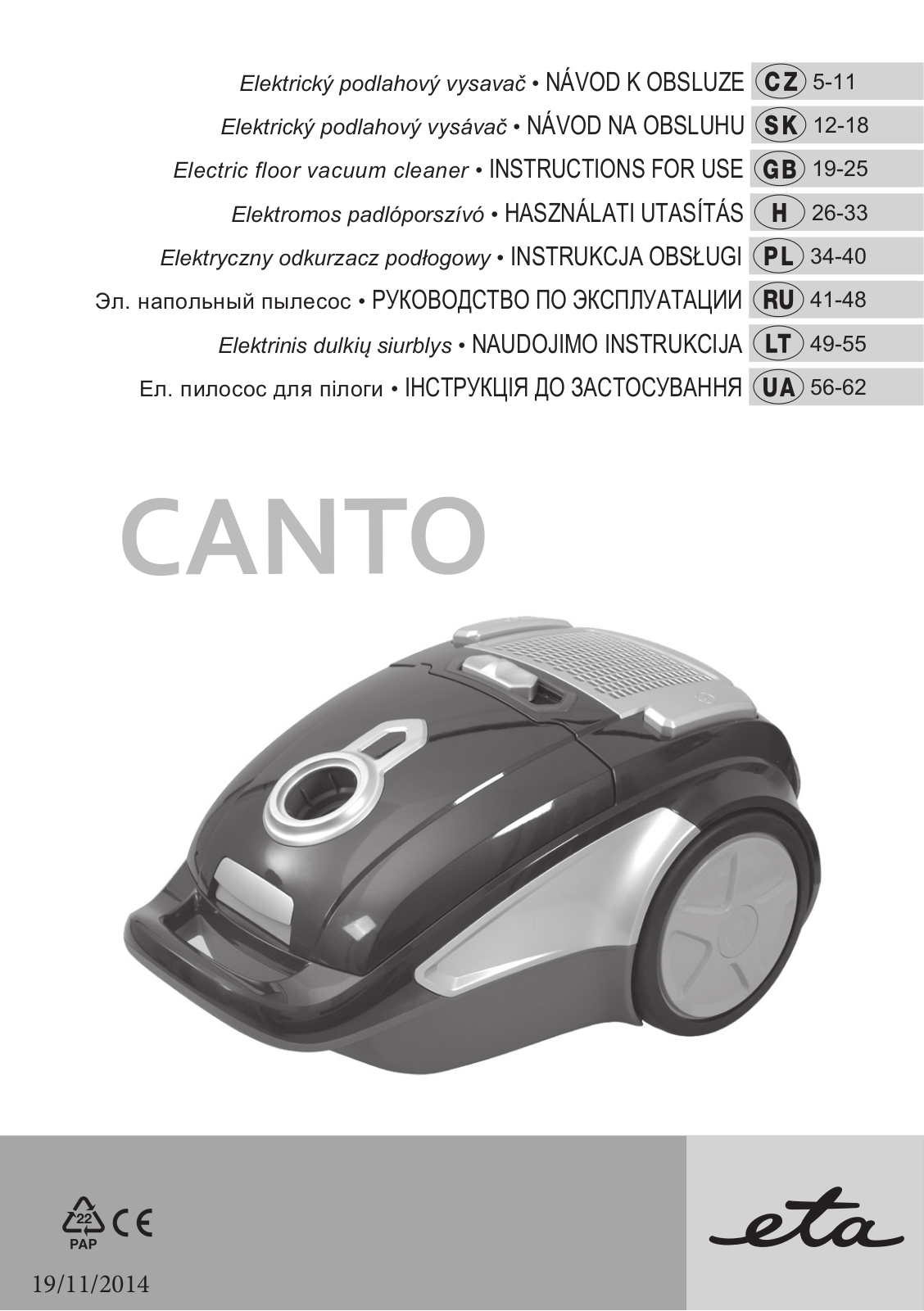 ETA Canto User Manual