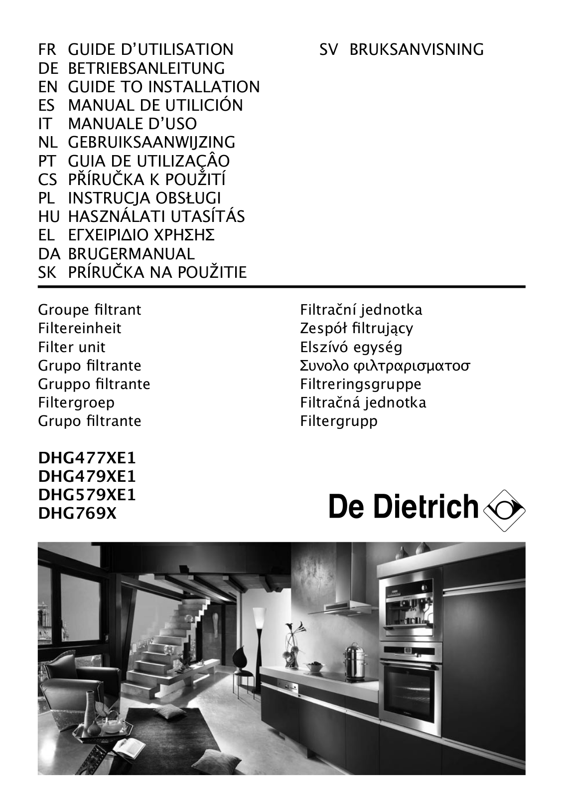 De dietrich DHG477XE1, DHG479XE1, DHG579XE1, DHG769X Installation Manual