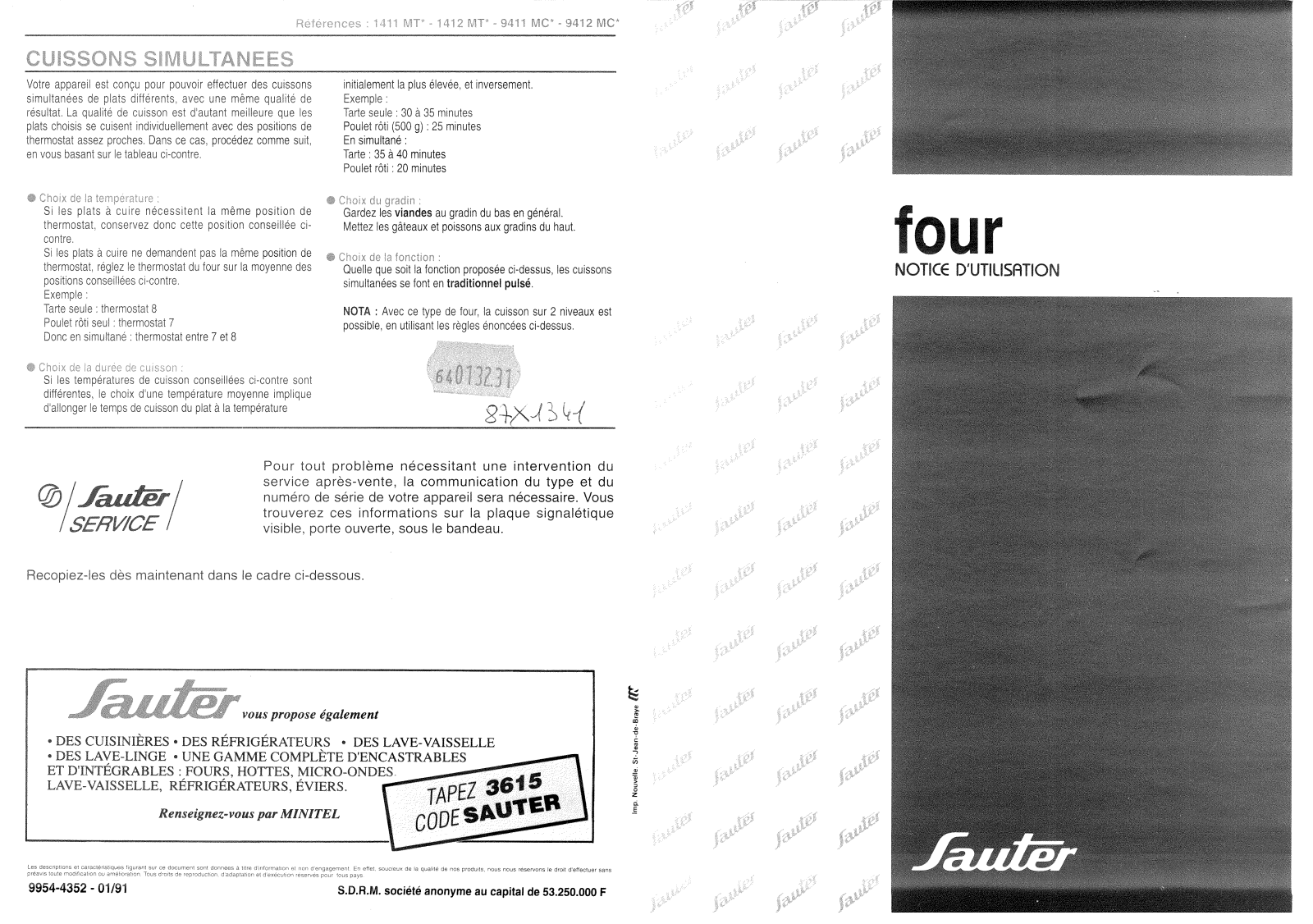 SAUTER 1411MT1, 1412MT, 9412MC User Manual