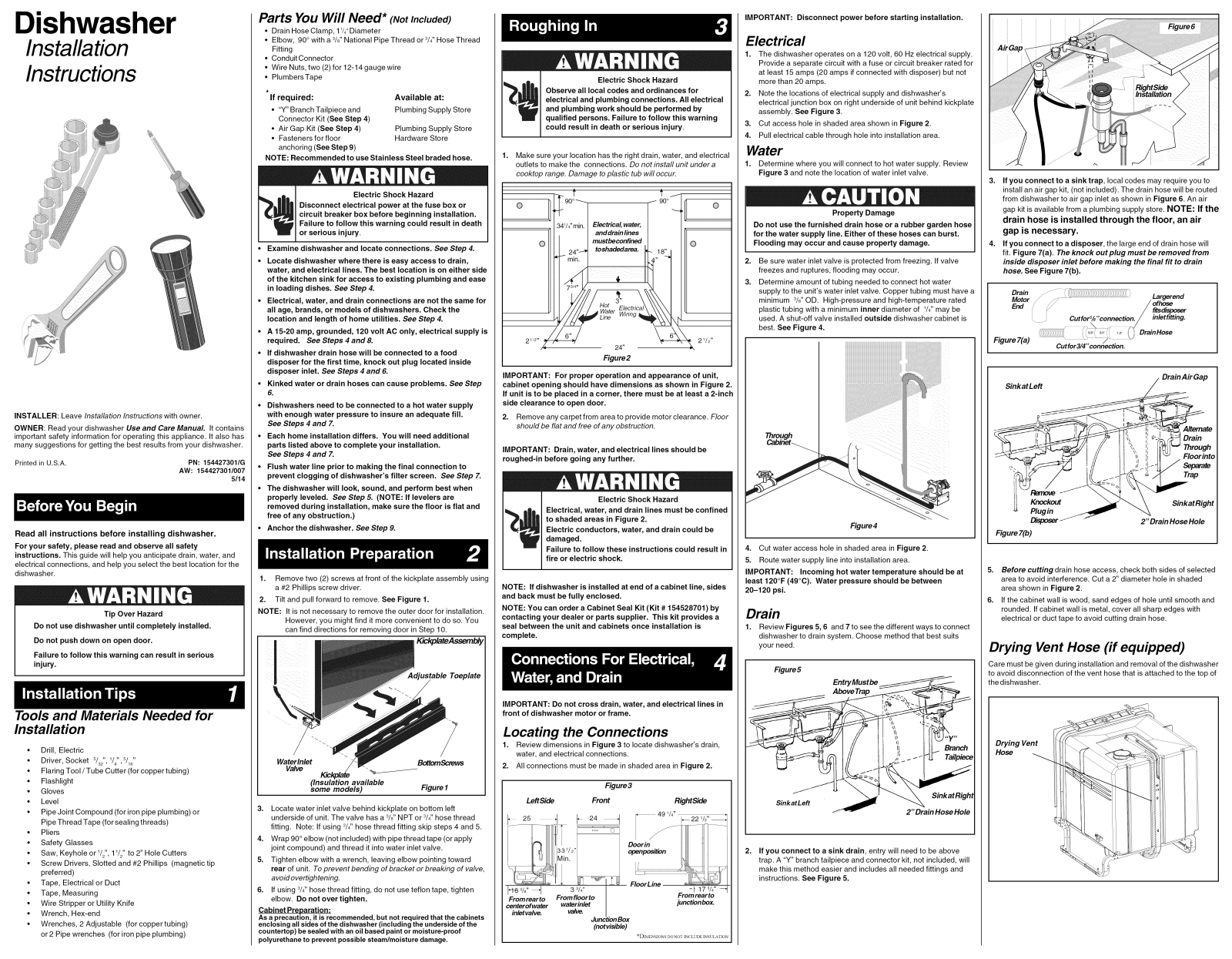 Frigidaire DGBD2438PF5A, DGBD2438PF6A, DGBD2438PF7A, FBD2400KW6B, FBD2400KW7B Installation Guide - ManualMachine.com