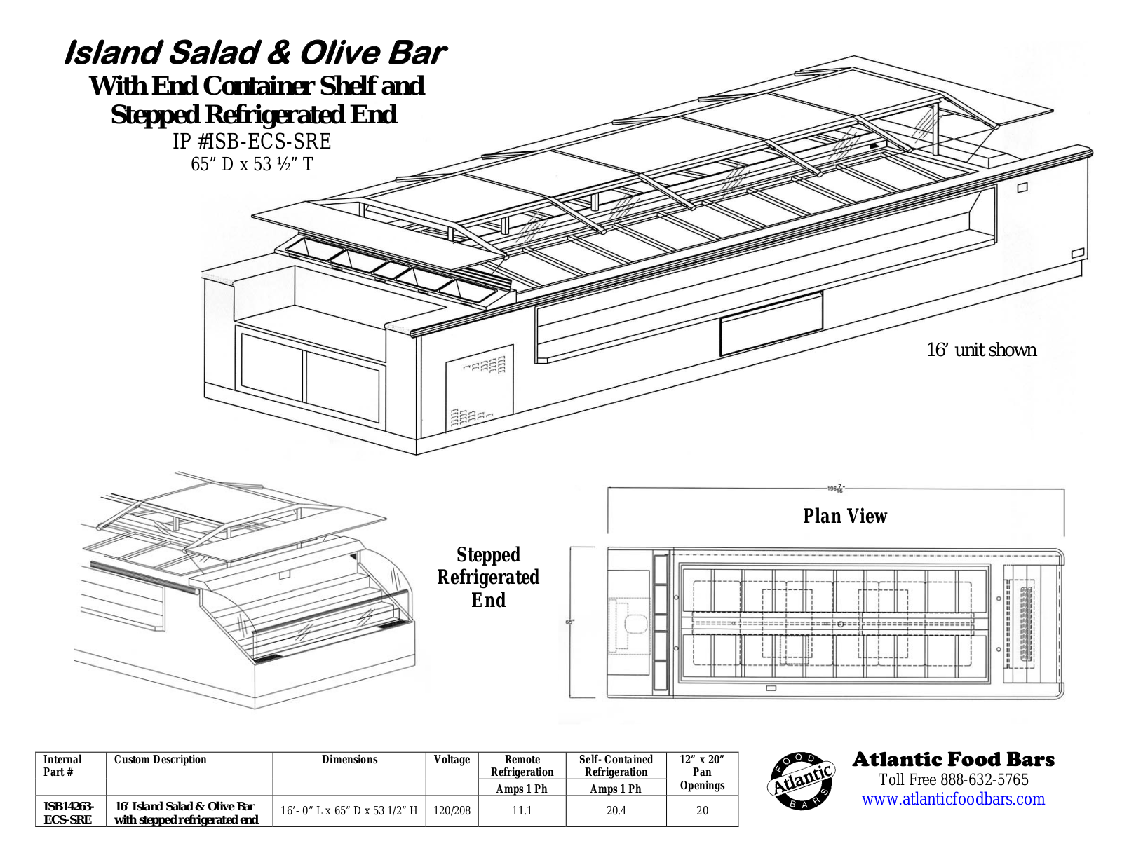 Atlantic Food Bar ISB14263-ECS-SRE User Manual