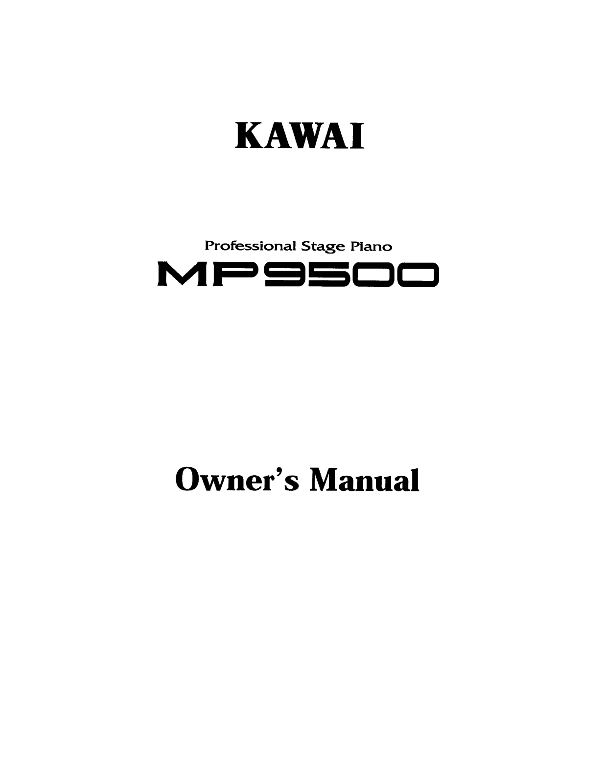 Kawai MP9500 User Manual