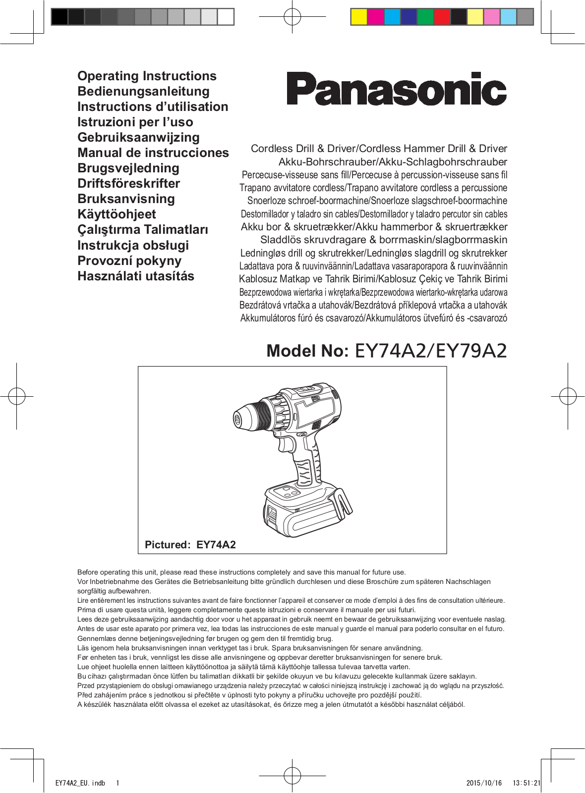 PANASONIC EY79A2 User Manual