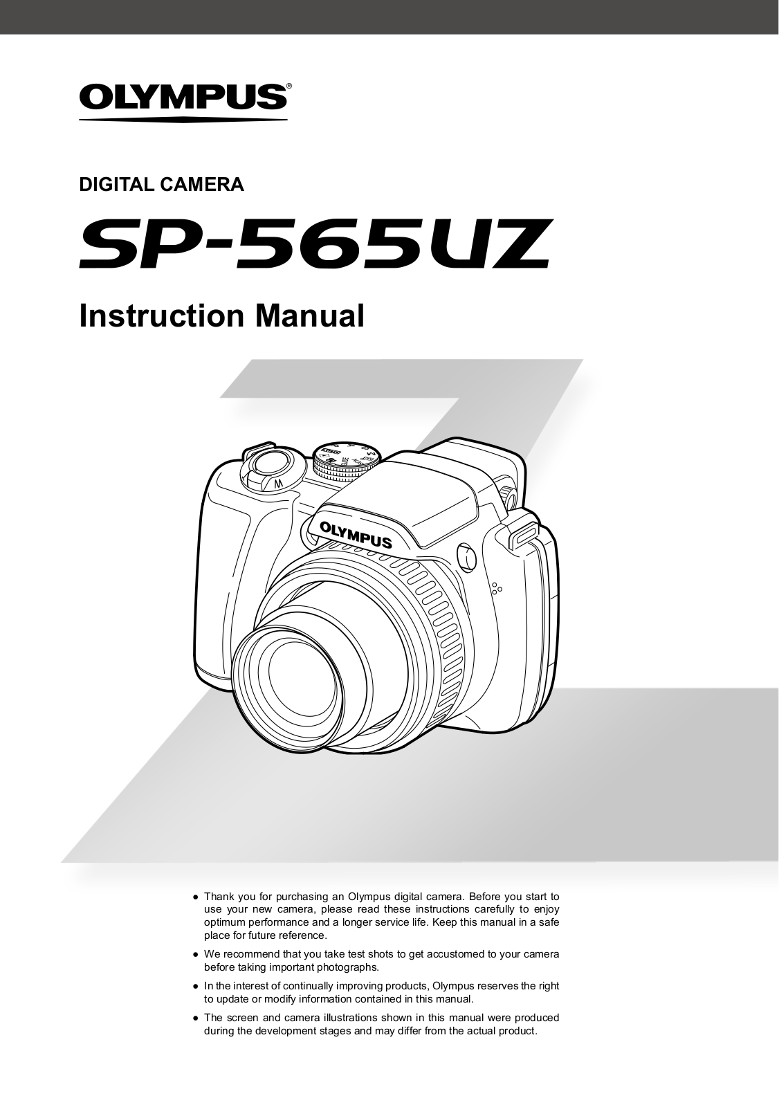 Olympus SP-565 UZ User Manual