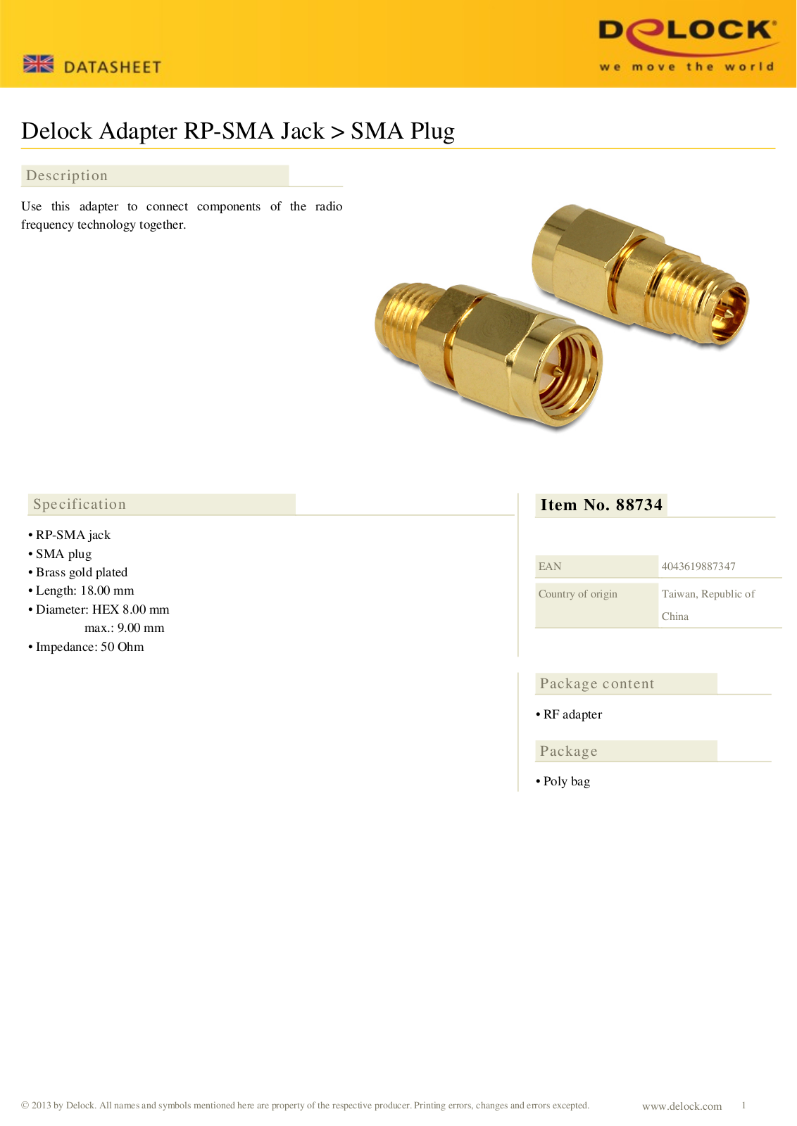 DeLOCK 88734 User Manual