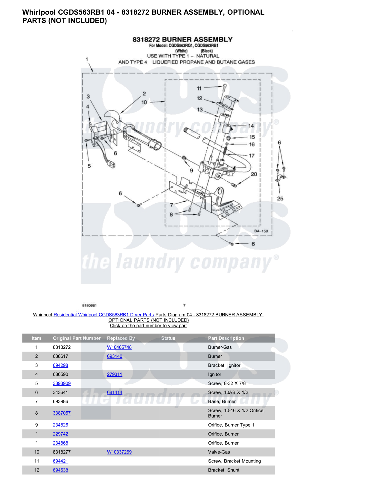 Whirlpool CGDS563RB1 Parts Diagram