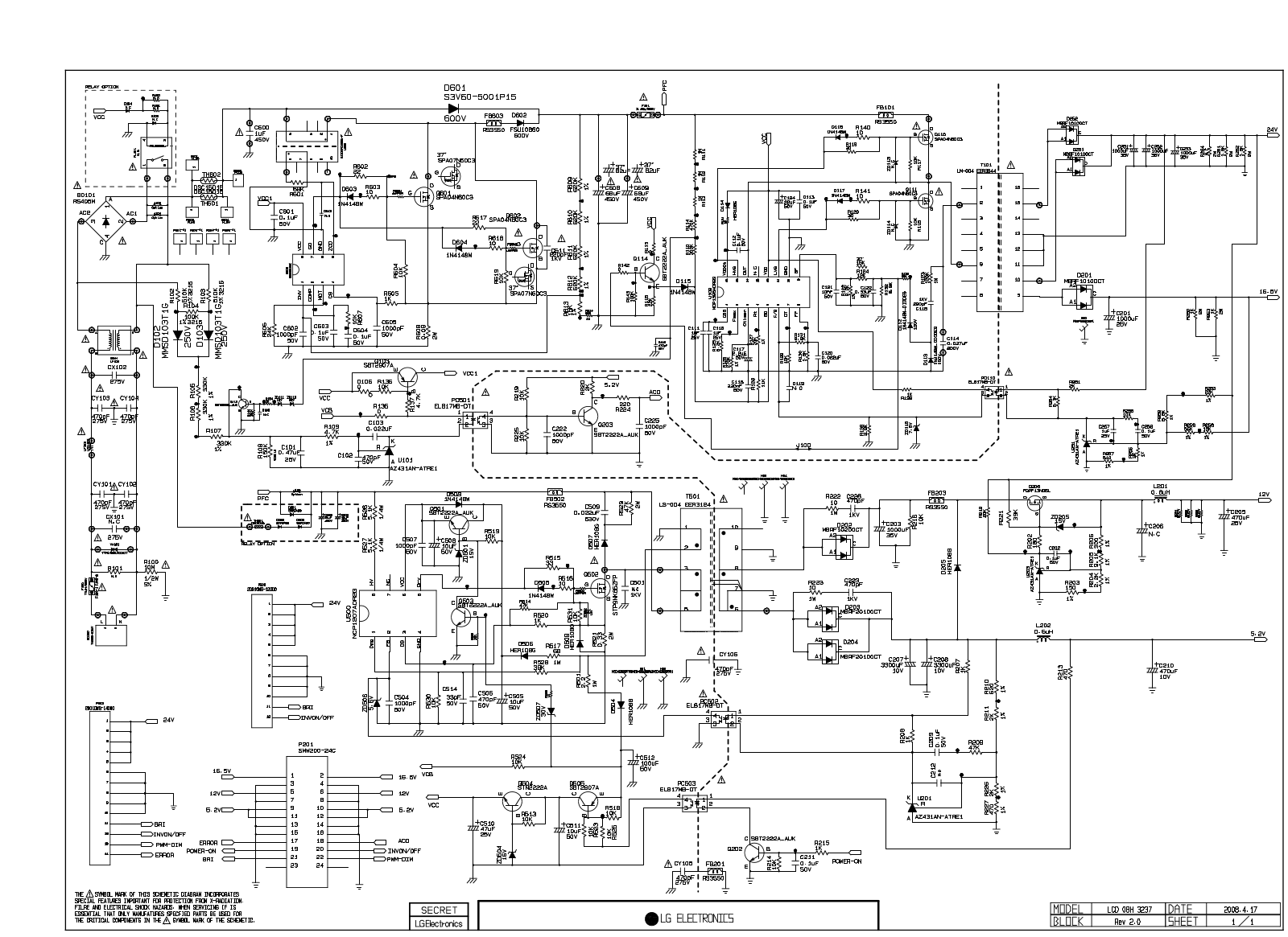 LG o8h3237, o8h3233 PSU Schematic