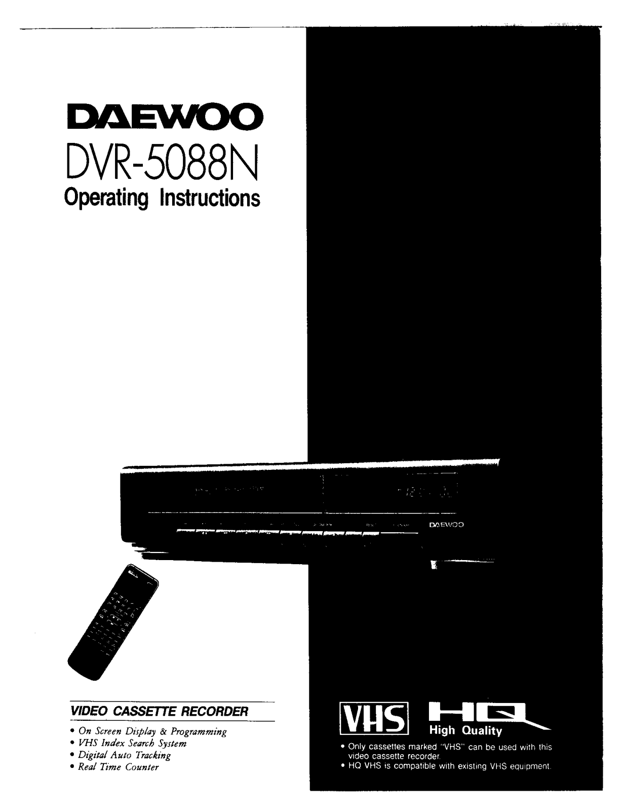 Daewoo DVR-5088N Owner’s Manual