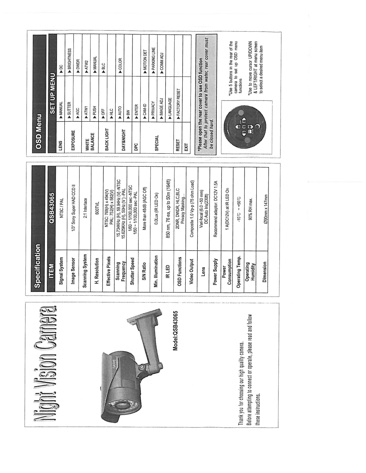 Q-See QSB43065 Technical Manual