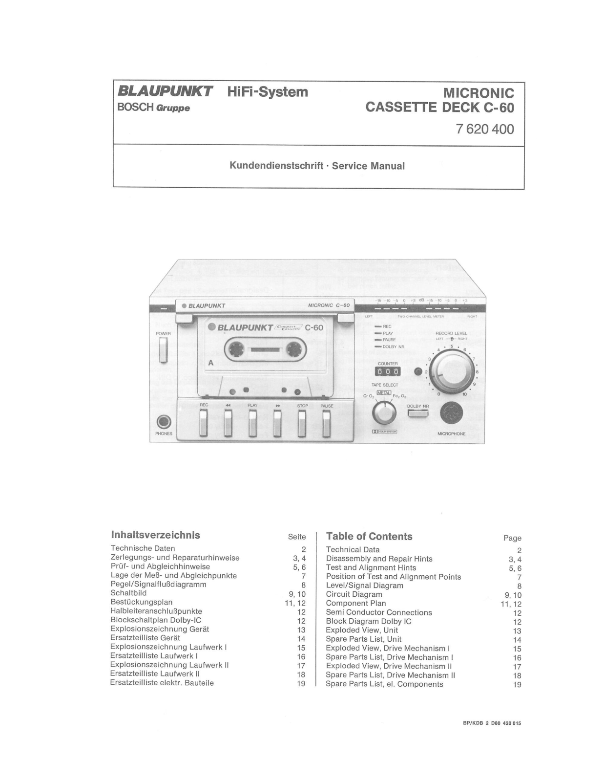 Blaupunkt Micronic C-60 Service manual