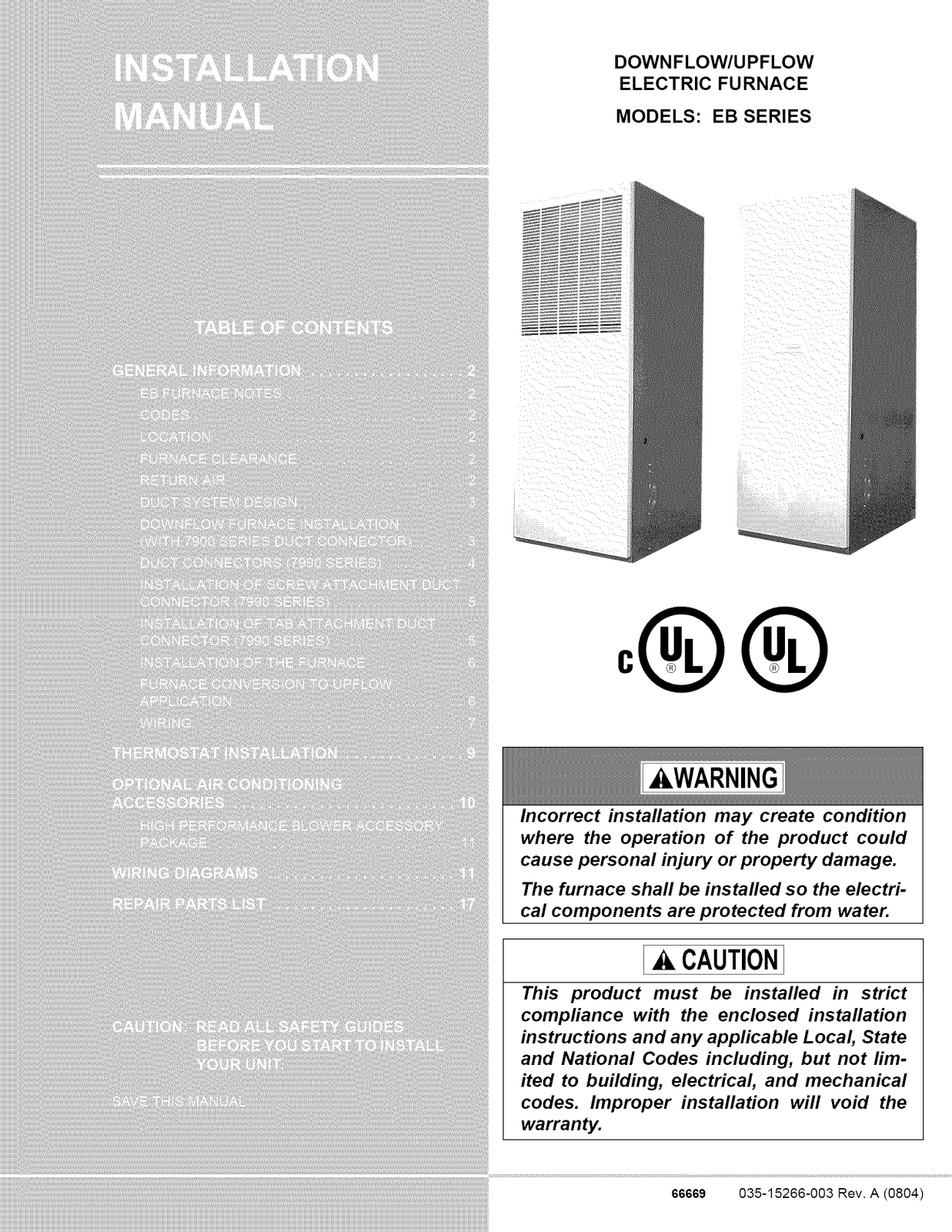 Coleman Evcon EB23B, EB20B, EB17B, EB15B, EB12B Installation Guide - ManualMachine.com