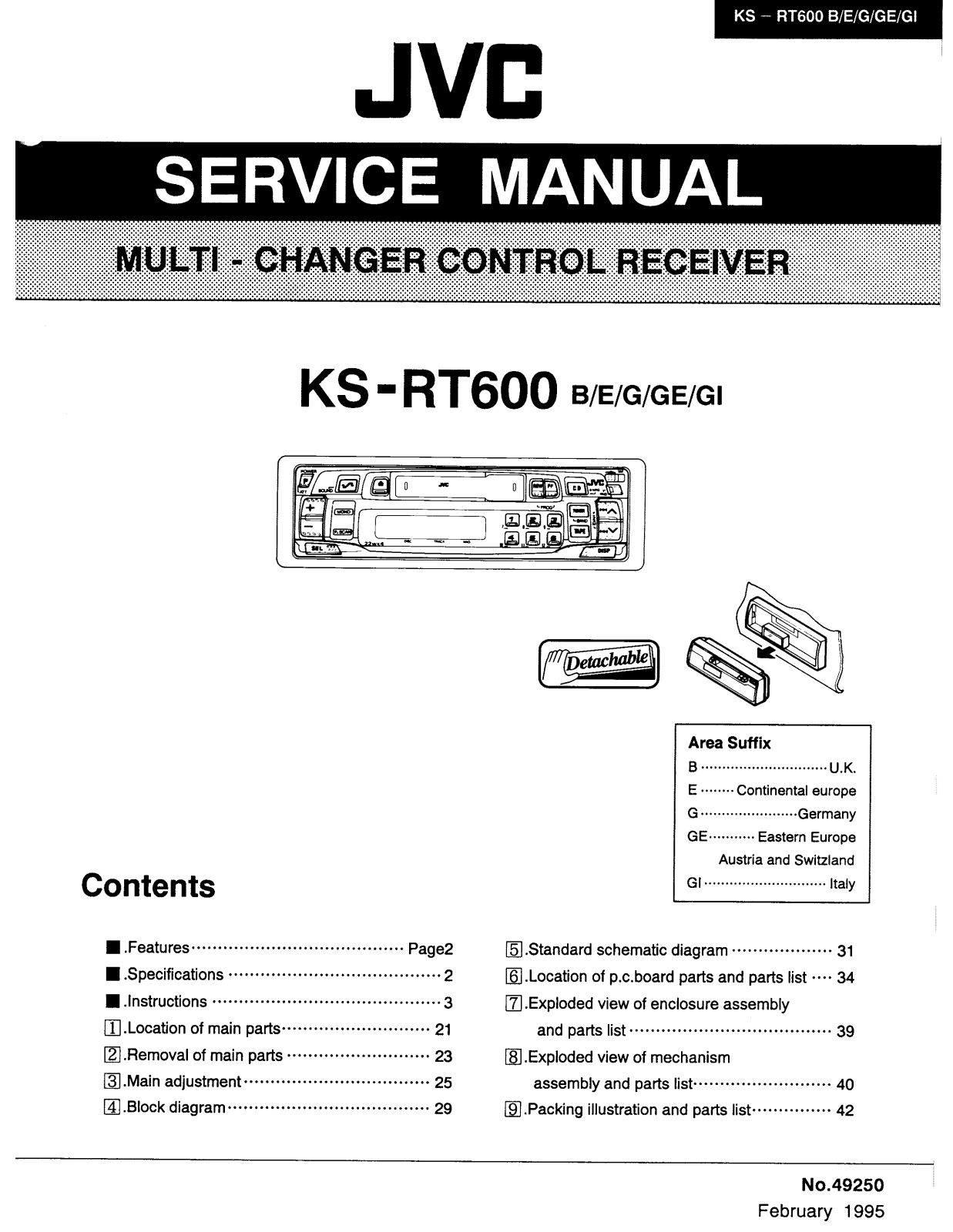 JVC KS-RT600B, KS-RT600E, KS-RT600G, KS-RT600GE, KS-RT600GI Service Manual