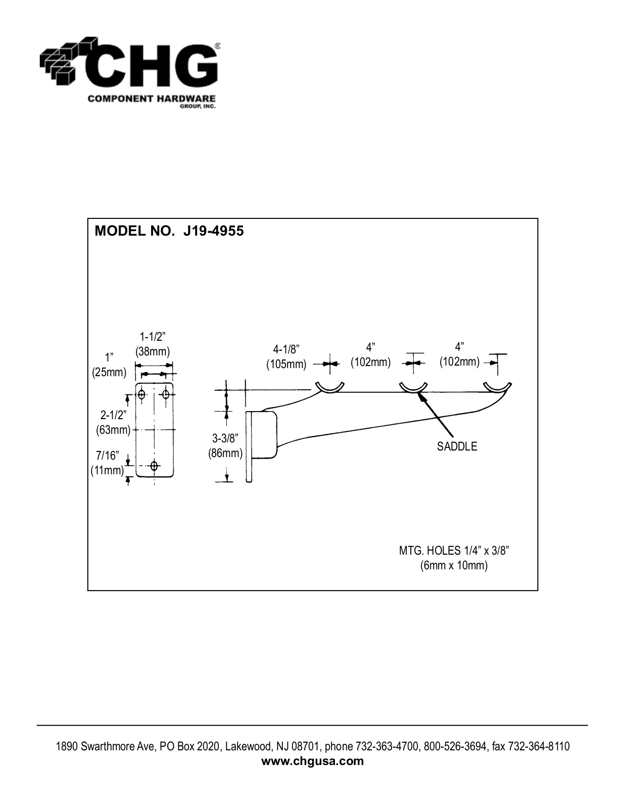 Component Hardware J19-4955 User Manual