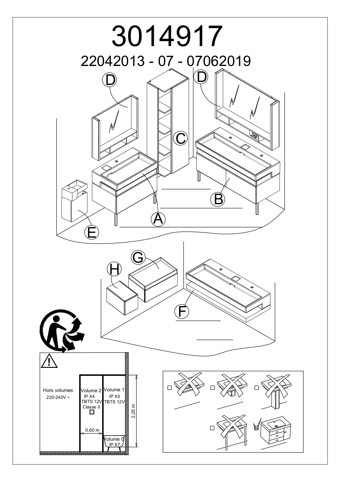 Jacob Delafon TERRACE EB1182-NF, TERRACE EB1180G-NF, TERRACE EB1184-NF, TERRACE EB1181-NF, TERRACE EB1189-M61 Assembly guide