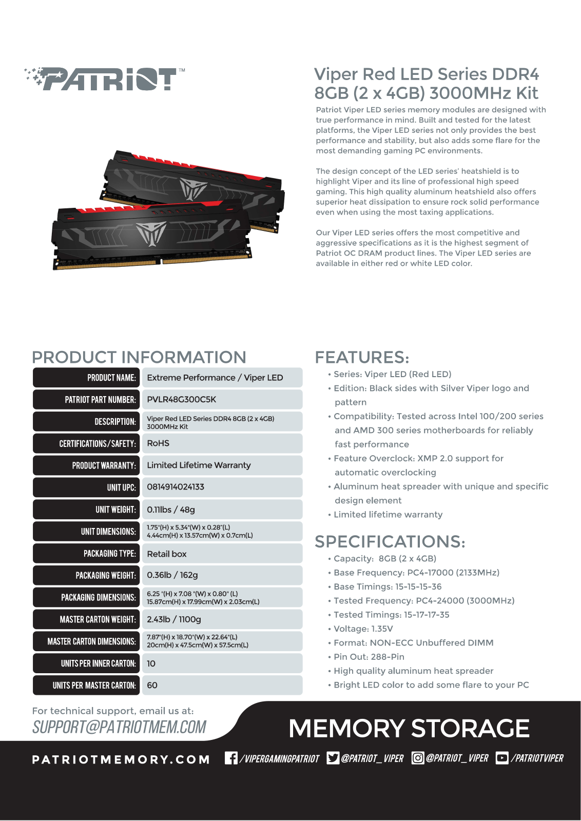 Patriot PVLR48G300C5K User Manual