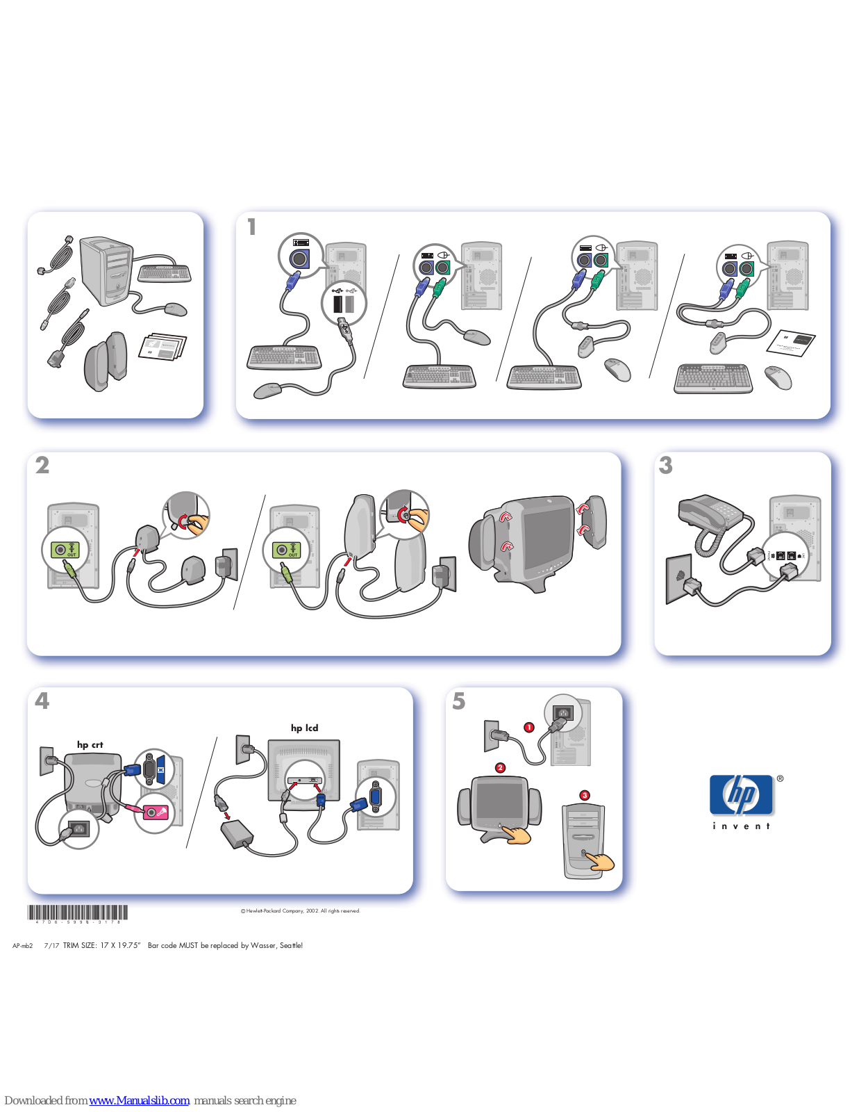 HP Pavilion 512n, Pavilion 525c, Pavilion 742n, Pavilion 510n Quick Setup Manual