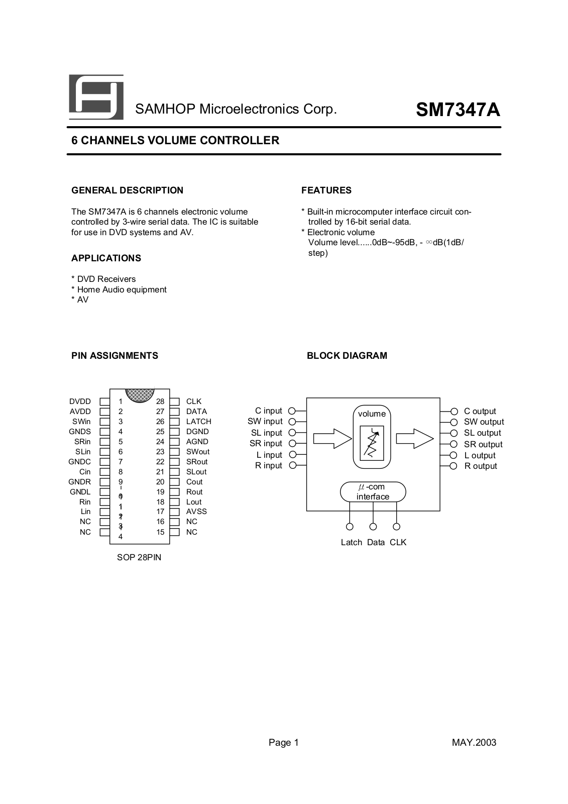 SamHop Microelectronics SM7347A Datasheet