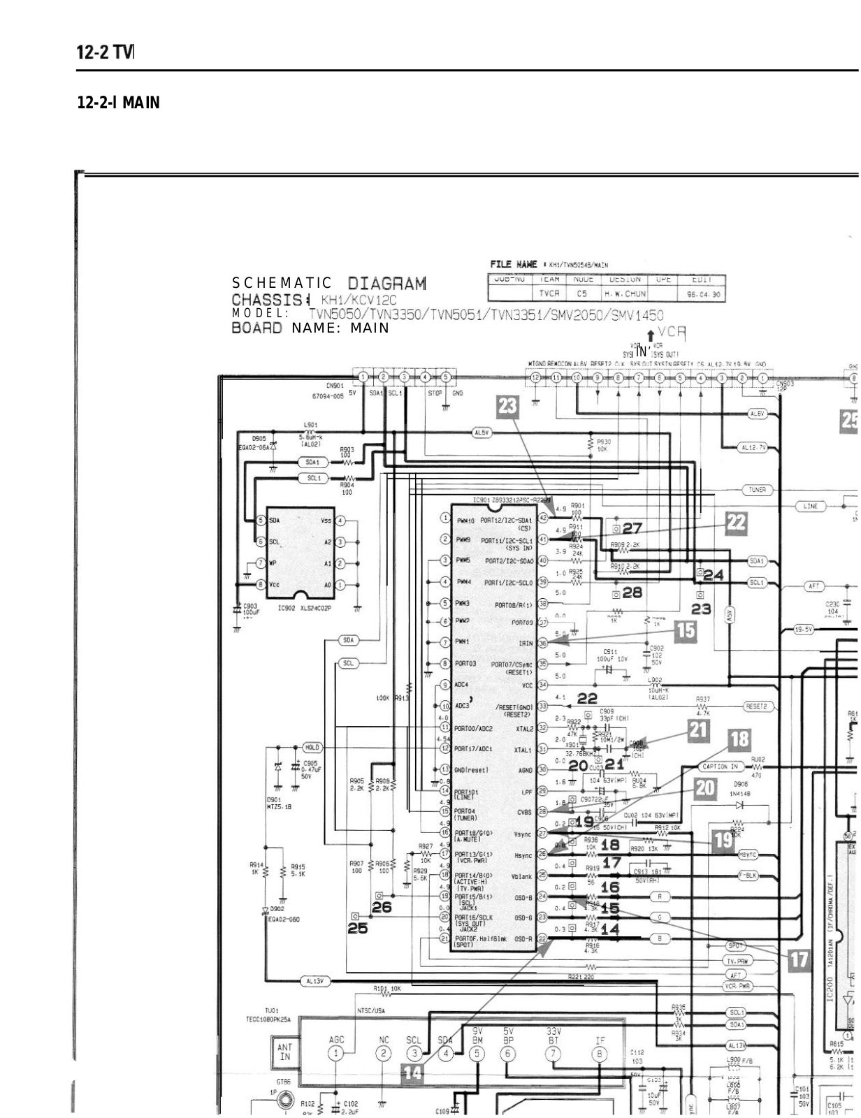 SAMSUNG TVN5050, TVN3350, TVN5051, TVN3351, SMV2050 Diagram