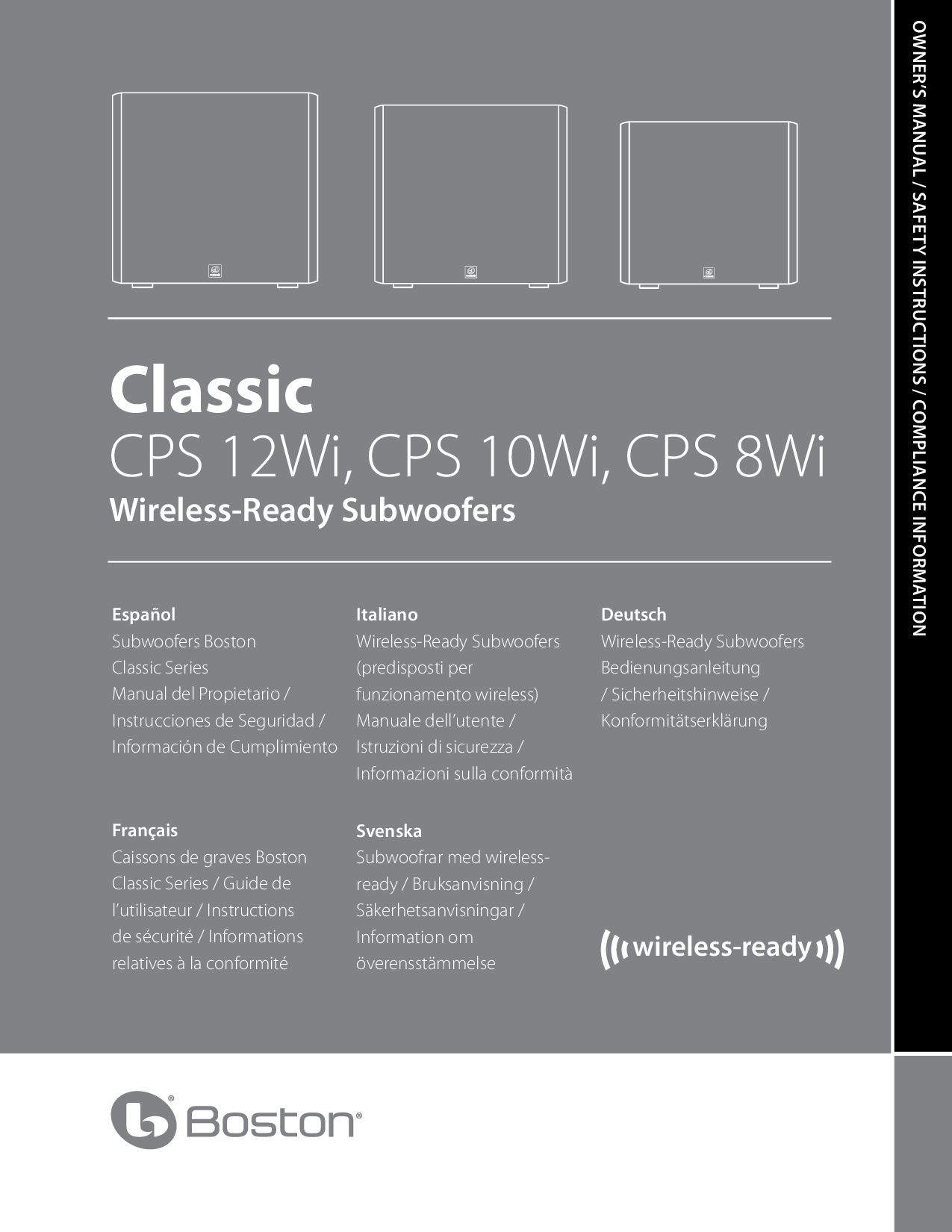Boston Acoustics CPS 8Wi, CPS 10Wi, CPS 12Wi User Manual