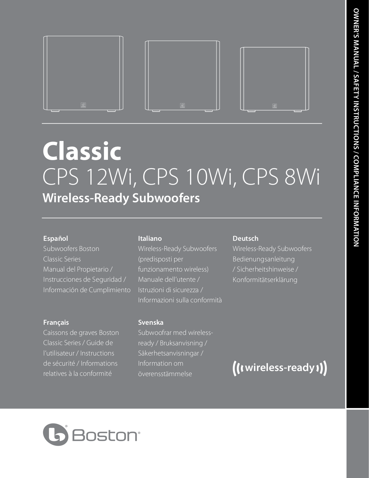 Boston Acoustics CPS 8Wi, CPS 10Wi, CPS 12Wi User Manual