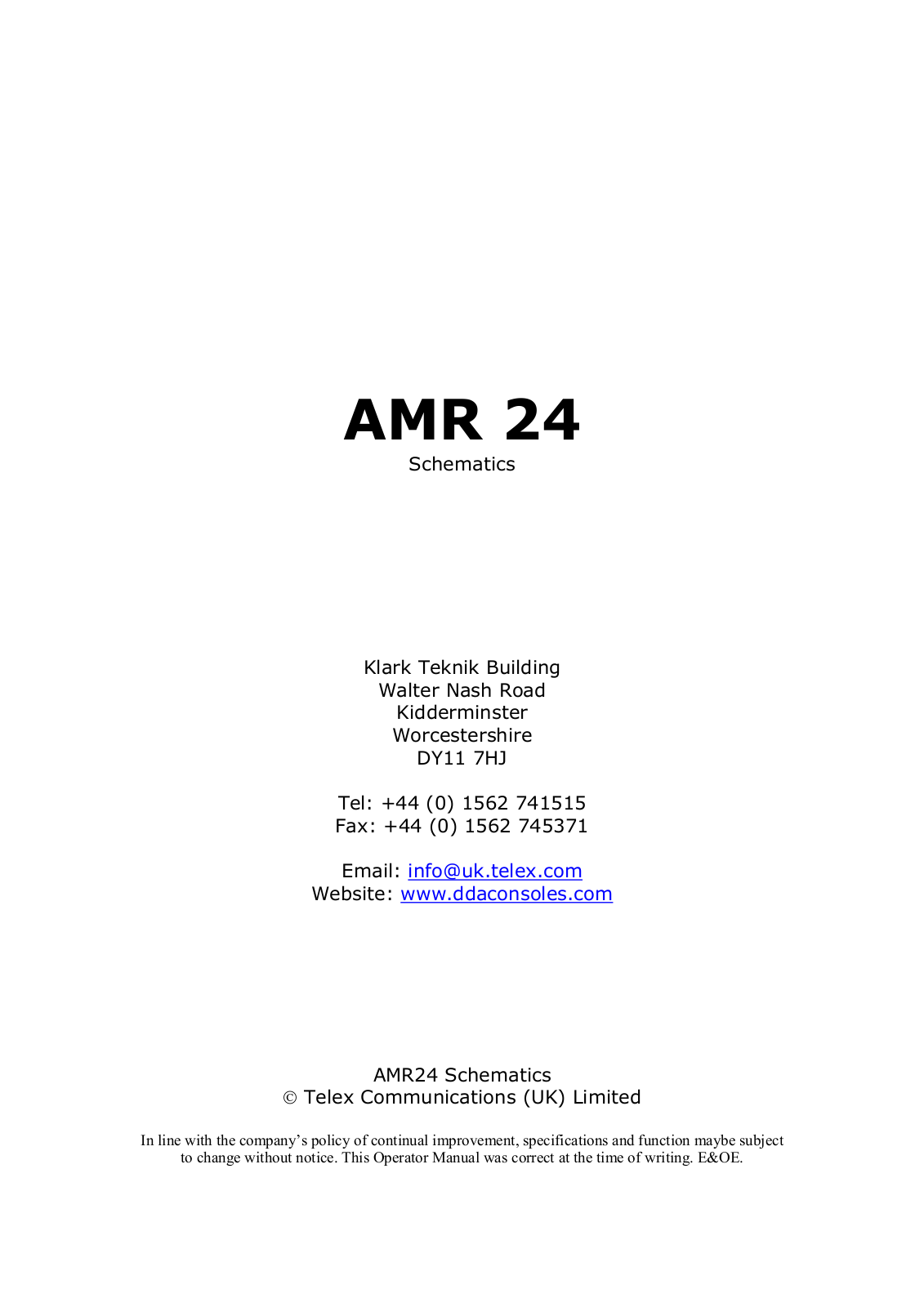 DDA amr24 Schematic