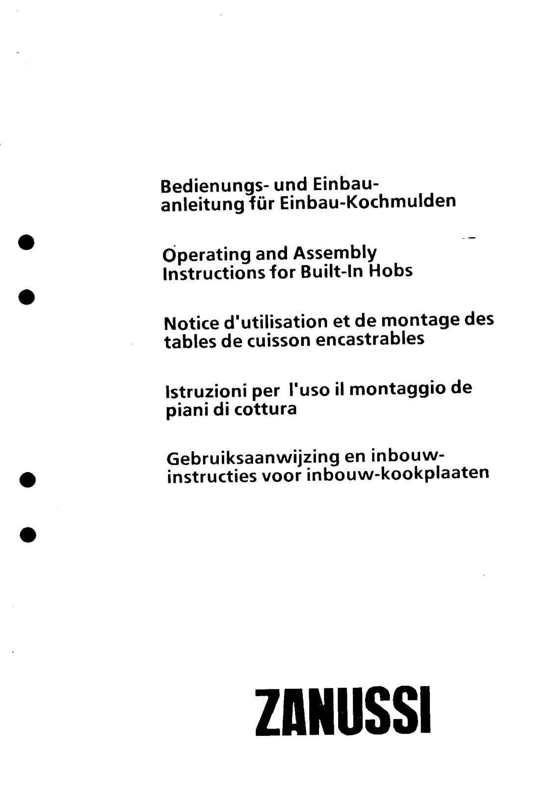 Zanussi ZME 3027ES, ZME 2004VD USER MANUAL