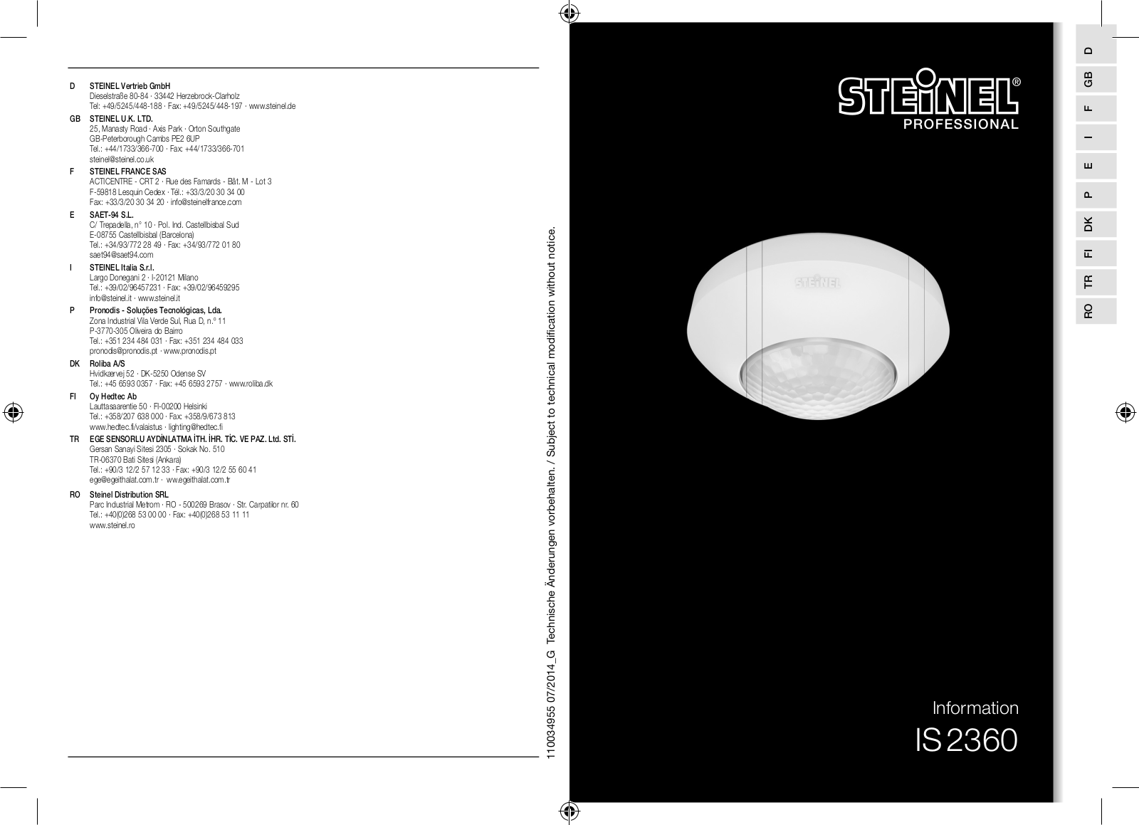 STEINEL IS 2360 Information - ManualMachine.com