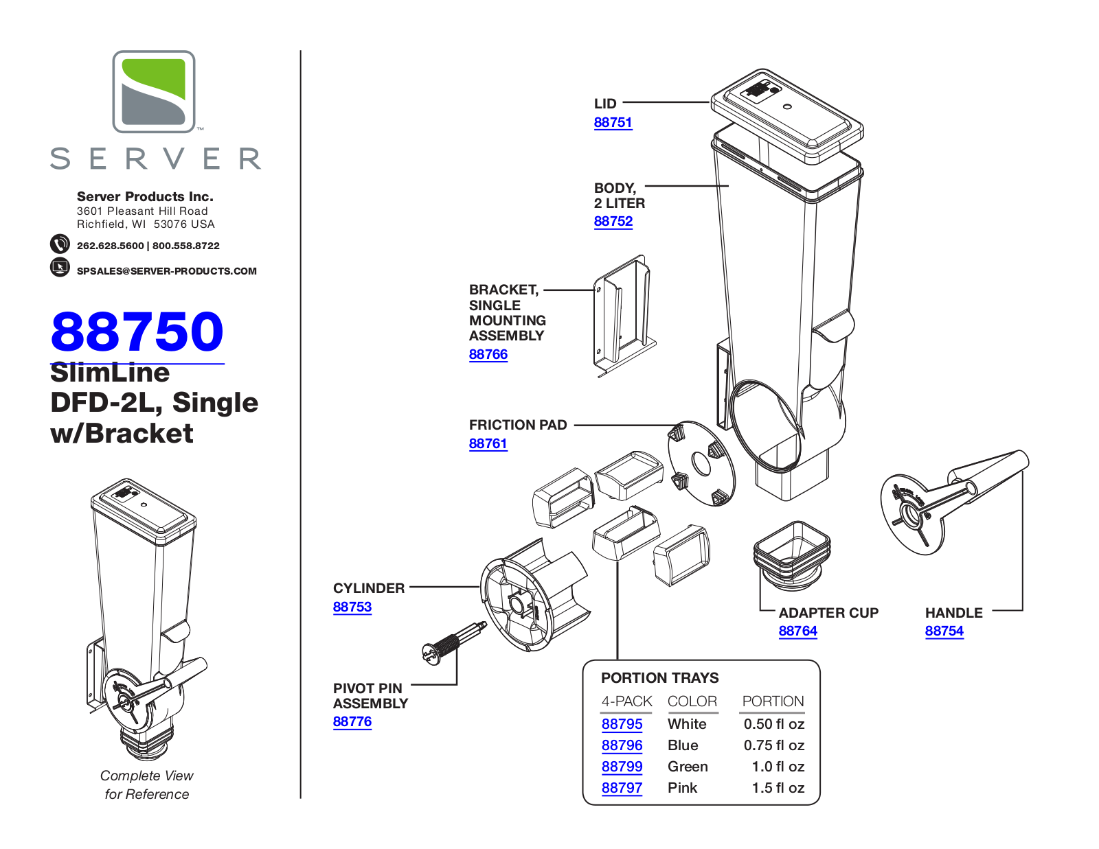 Server 88750 PARTS LIST