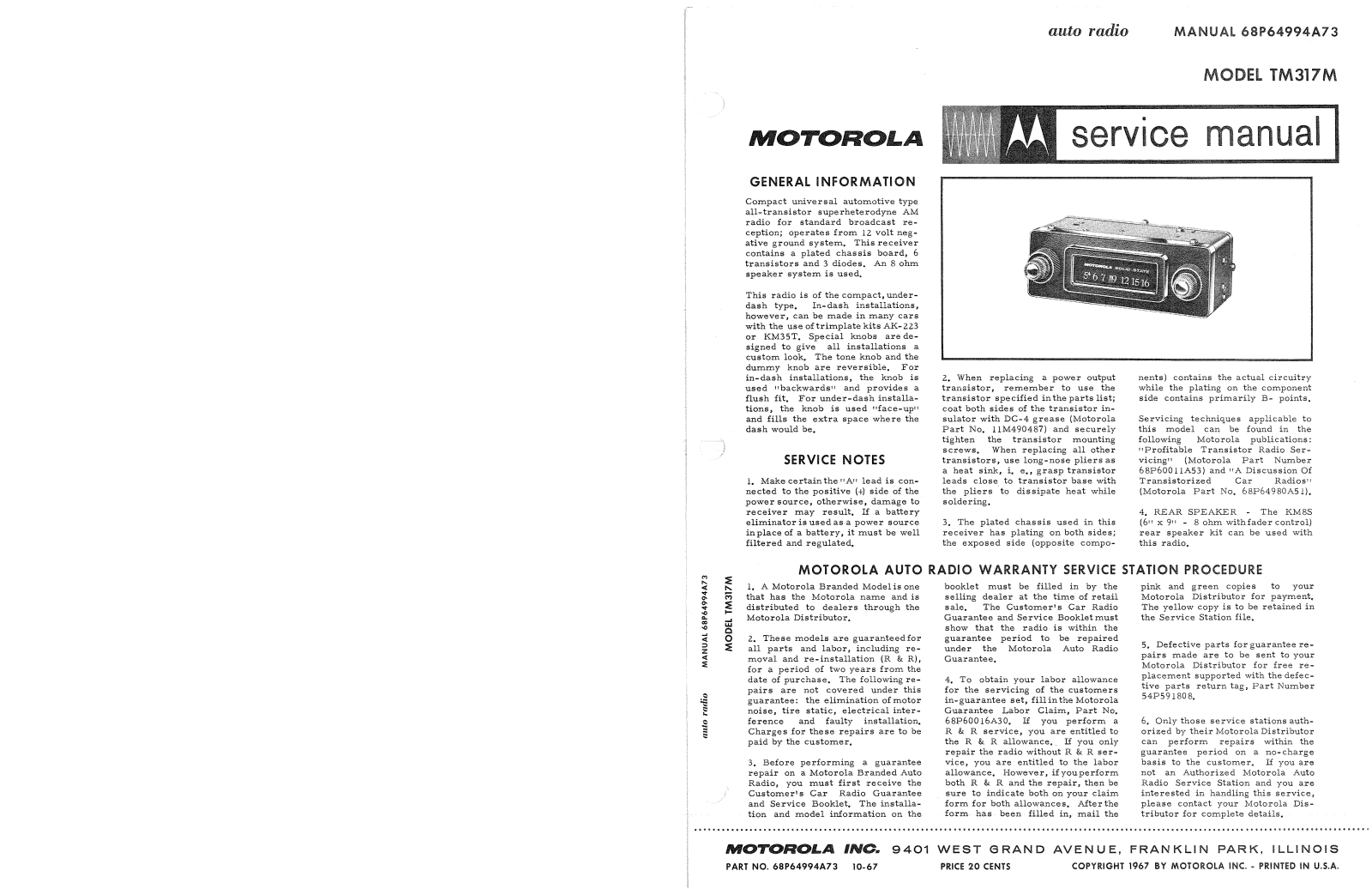 Moth Audio TM-317-M Service manual