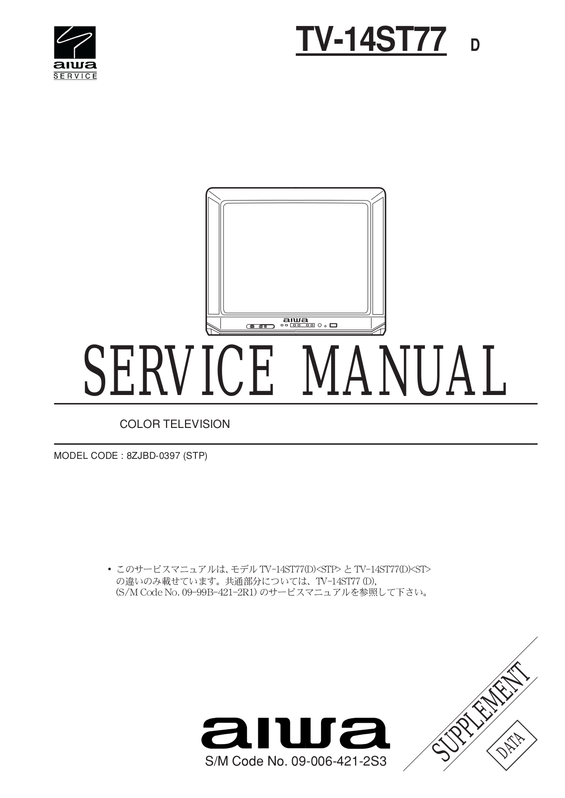 Aiwa TV-14ST77 Schematic