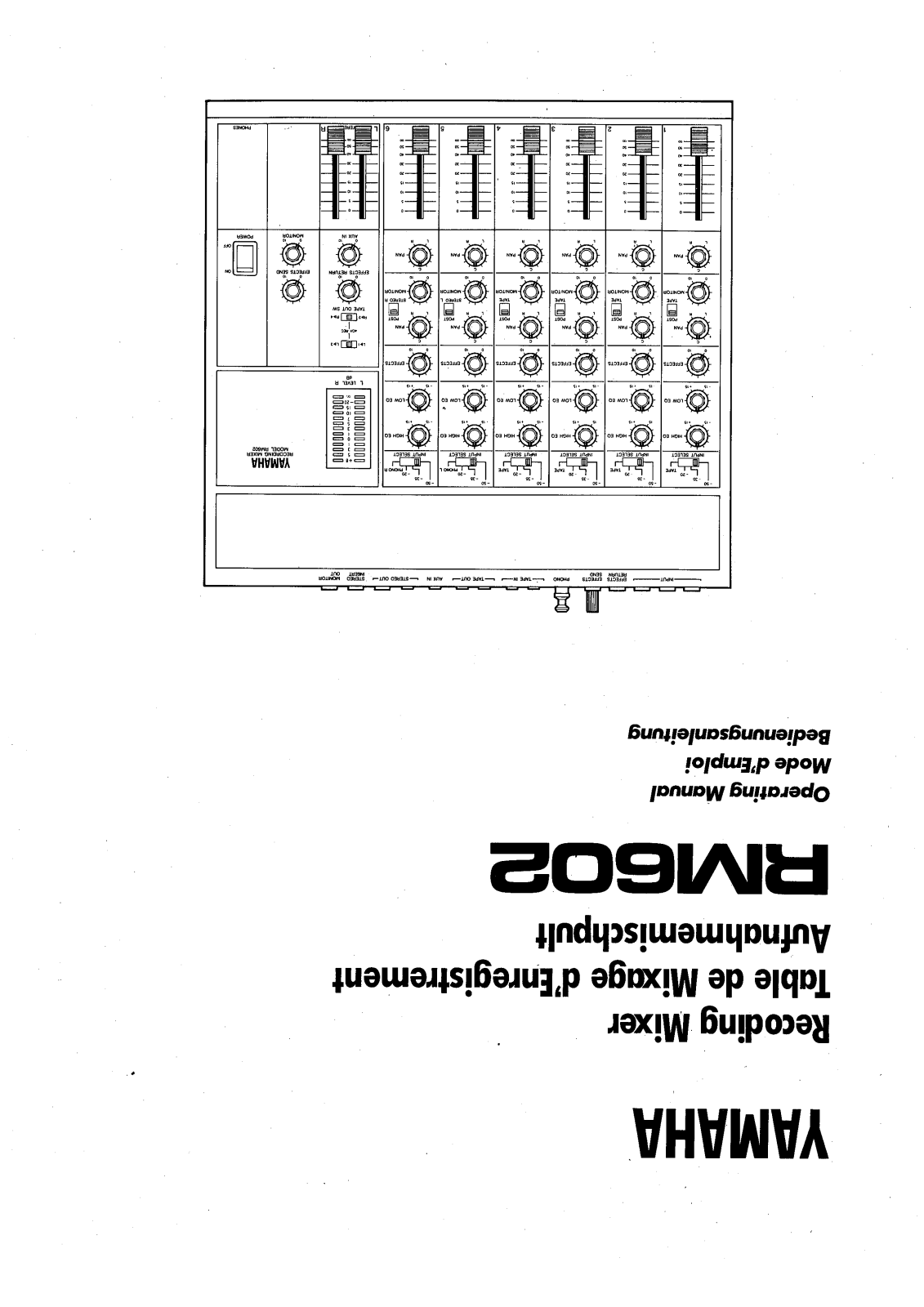 Yamaha Audio RM602 User Manual