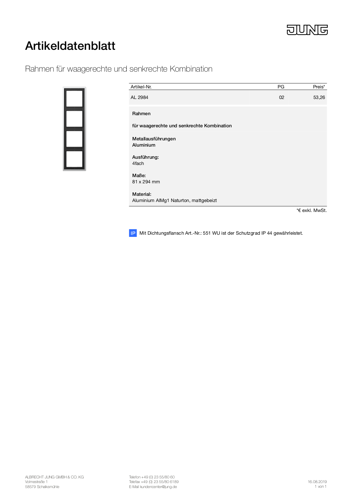 Jung AL 2984 User Manual