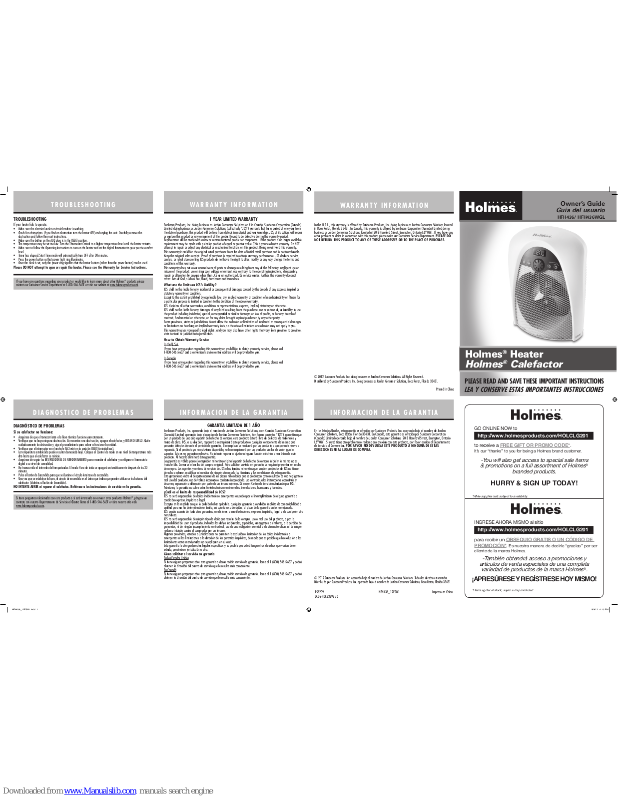 Holmes HFH436 Product Manual