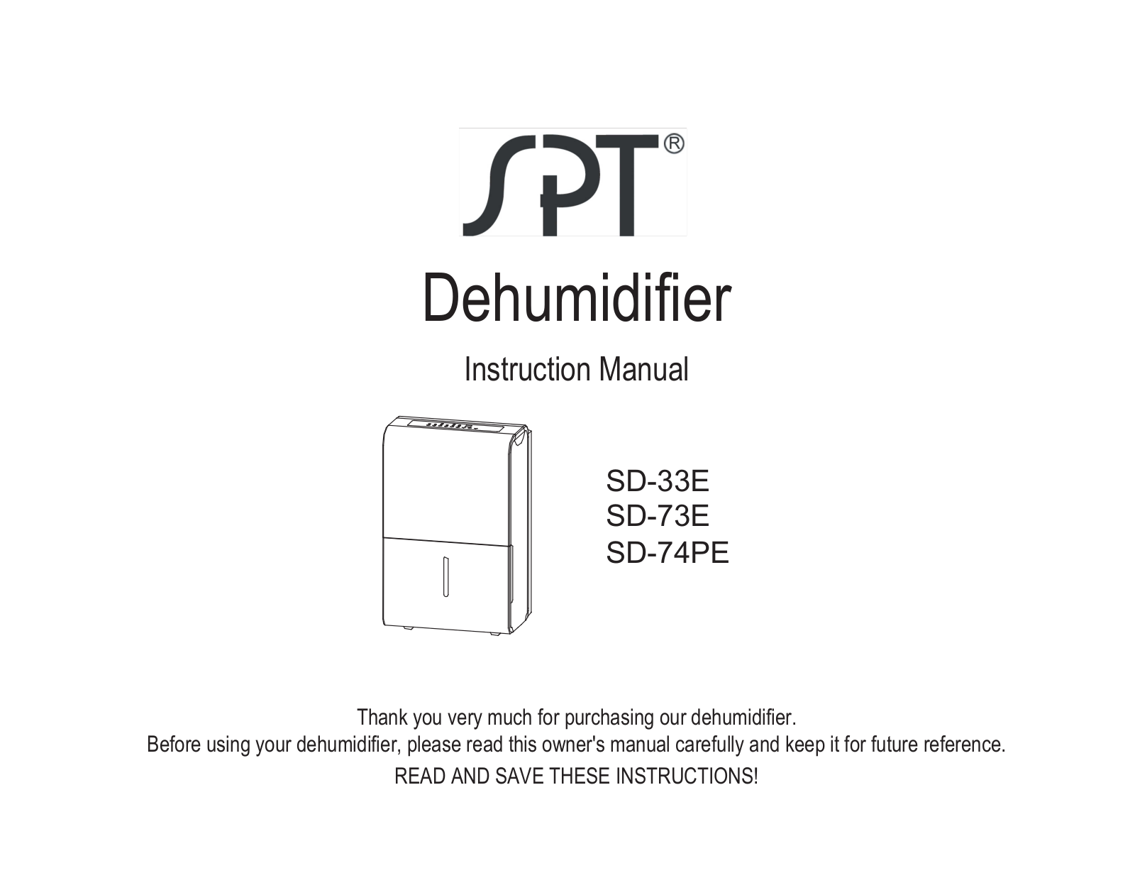 sunpentown SD73E, SD74PE, SD33E User Manual