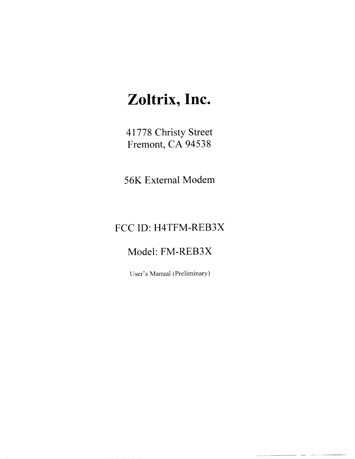 Zoltrix FM REB3X Users Manual