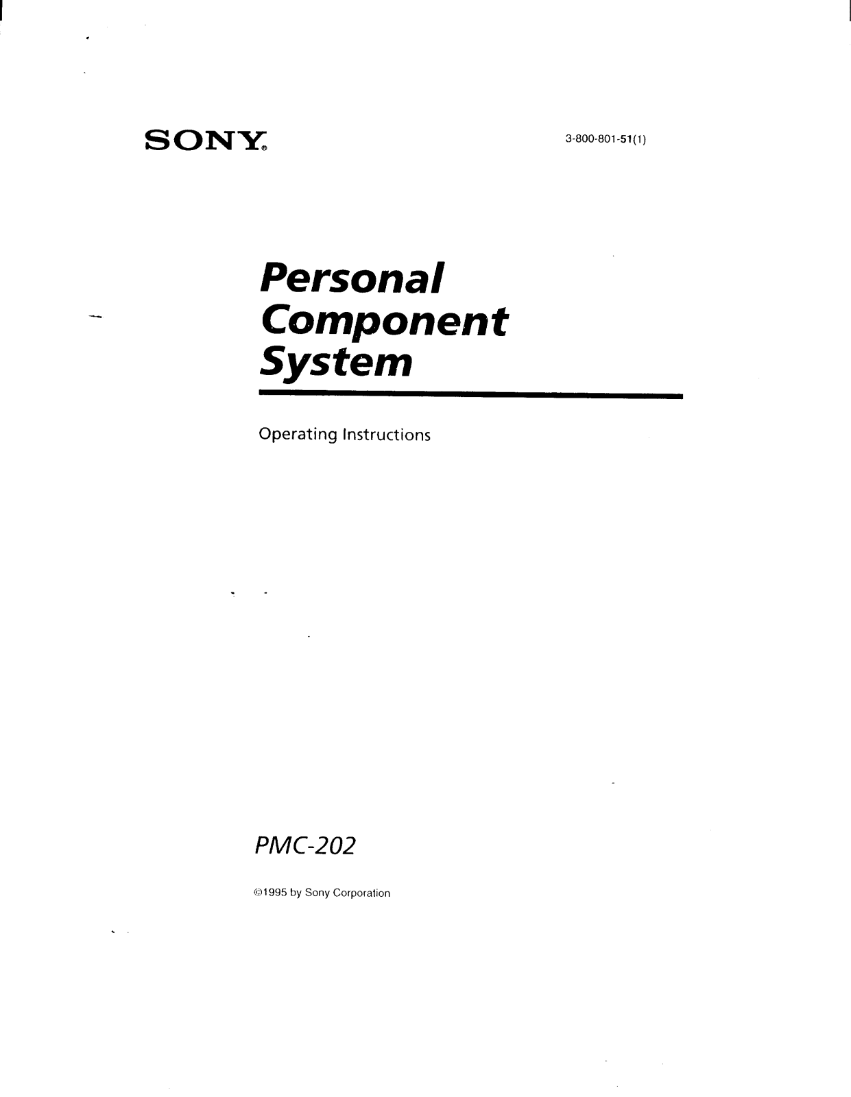 Sony PMC-202 User Manual