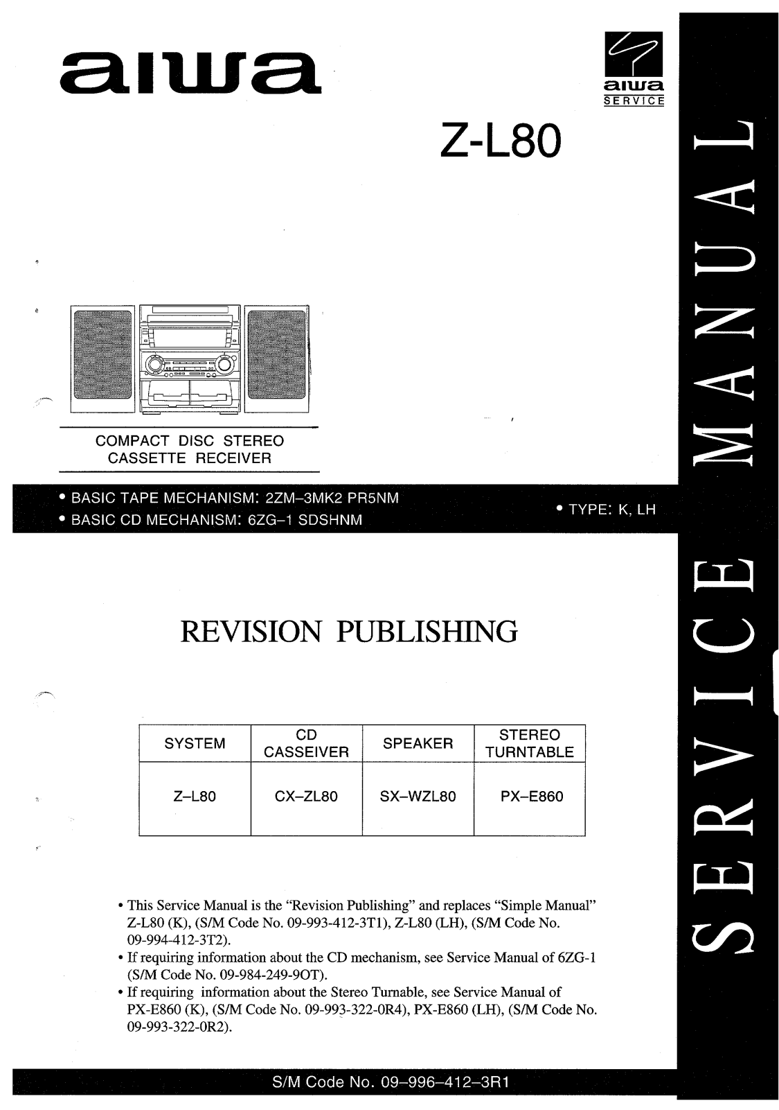 Aiwa Z L80 Service Manual