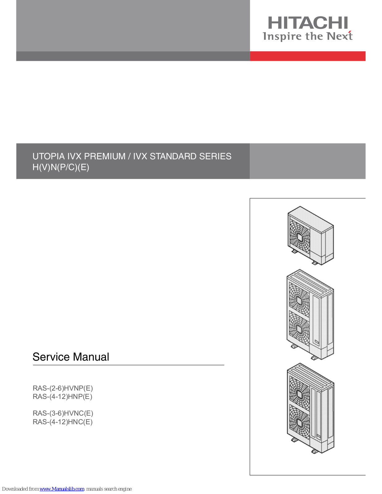 Hitachi RAS-6-HVNP, RAS-12HNC, RAS-6-HVNC, RAS-4-HNC, RAS-2-HVNPE Service Manual