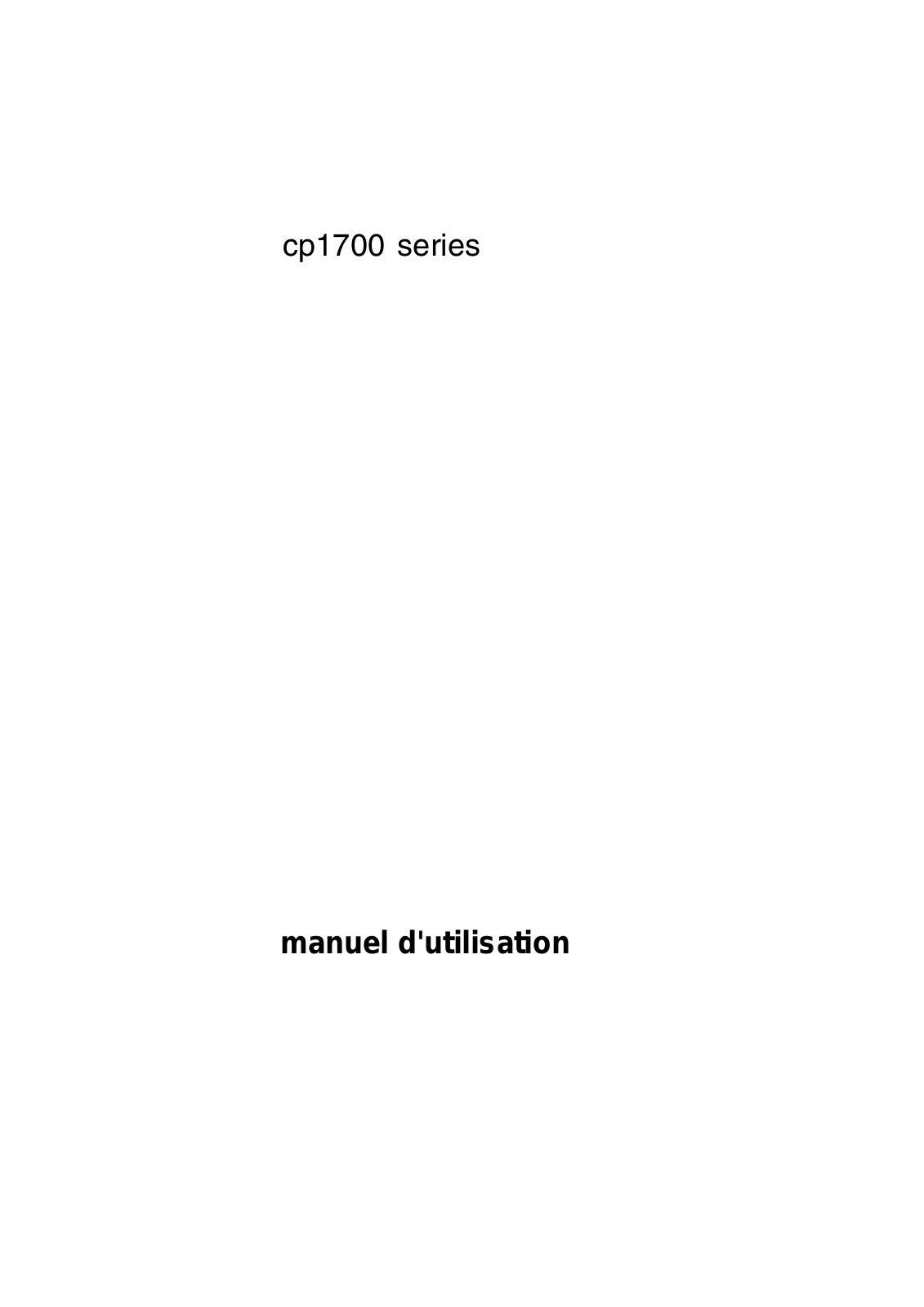 HP Cp1700 User Manual